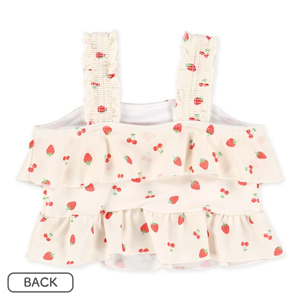 🇯🇵預訂 日本直送🇯🇵兩色格紋草莓櫻桃滿印分體泳衣