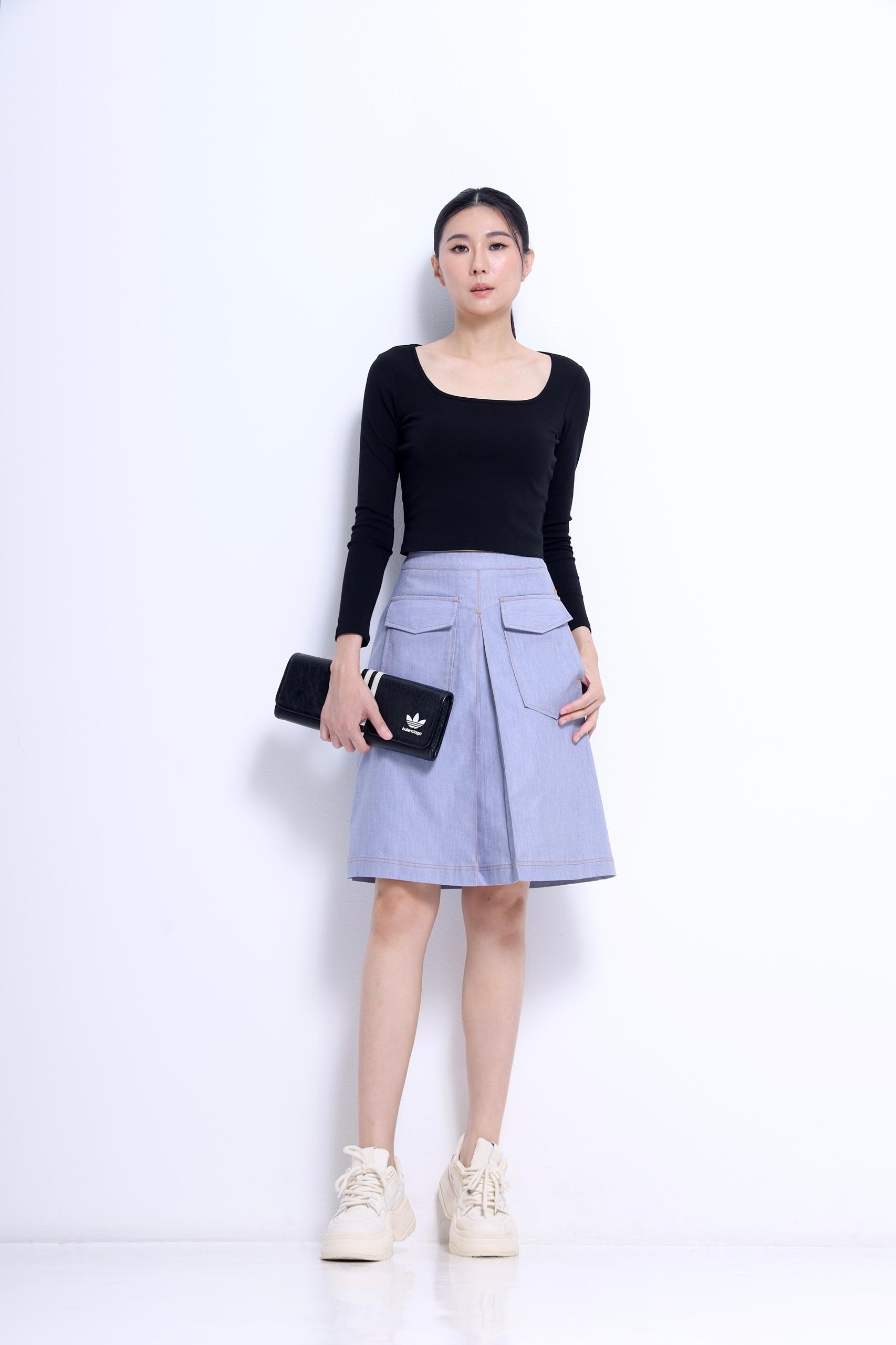 CB2775 SQUARENECK LONG SLLV FIT TOP