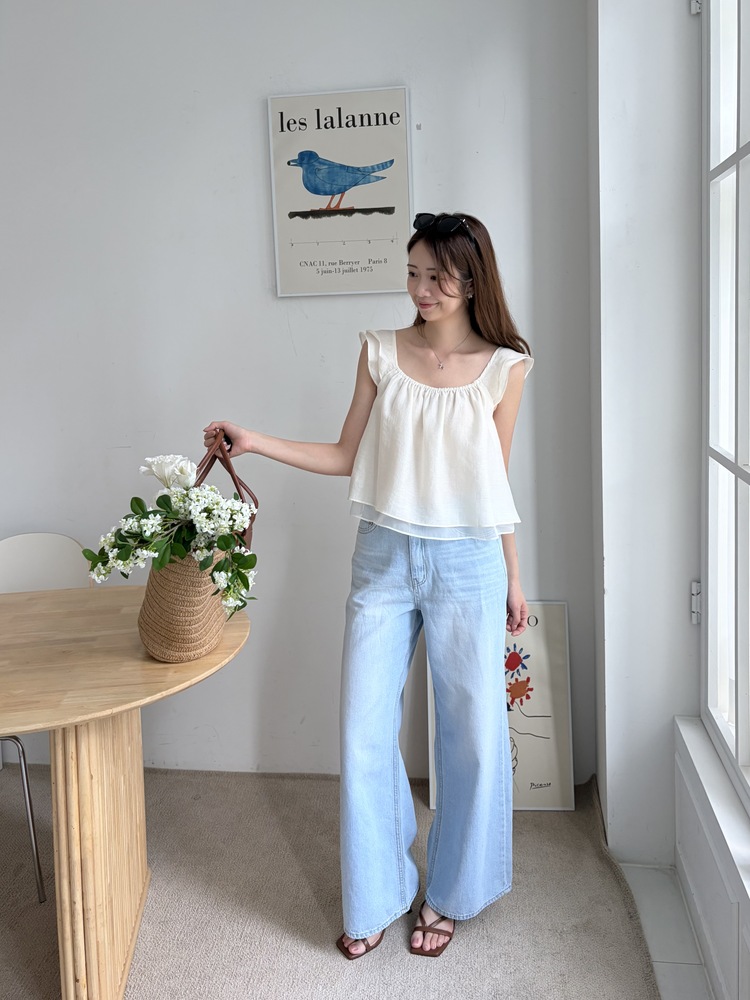 Luna Flutter Top (Ivory)