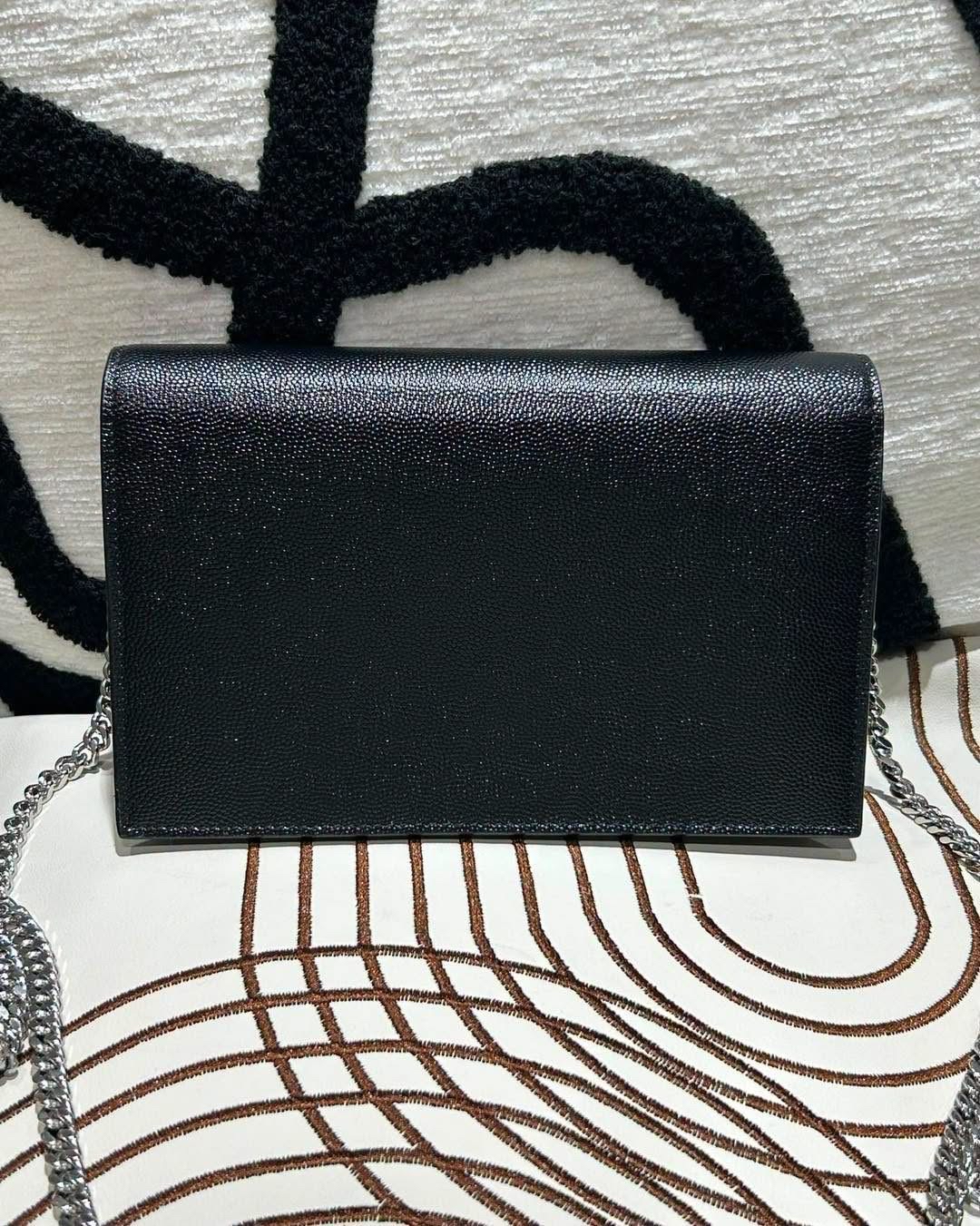 全新 YSL Kate tassel chain flap bag 黑色粒粒牛皮 100%Authentic, 全新未使用品 ✅ certificate✅Dust bag✅box