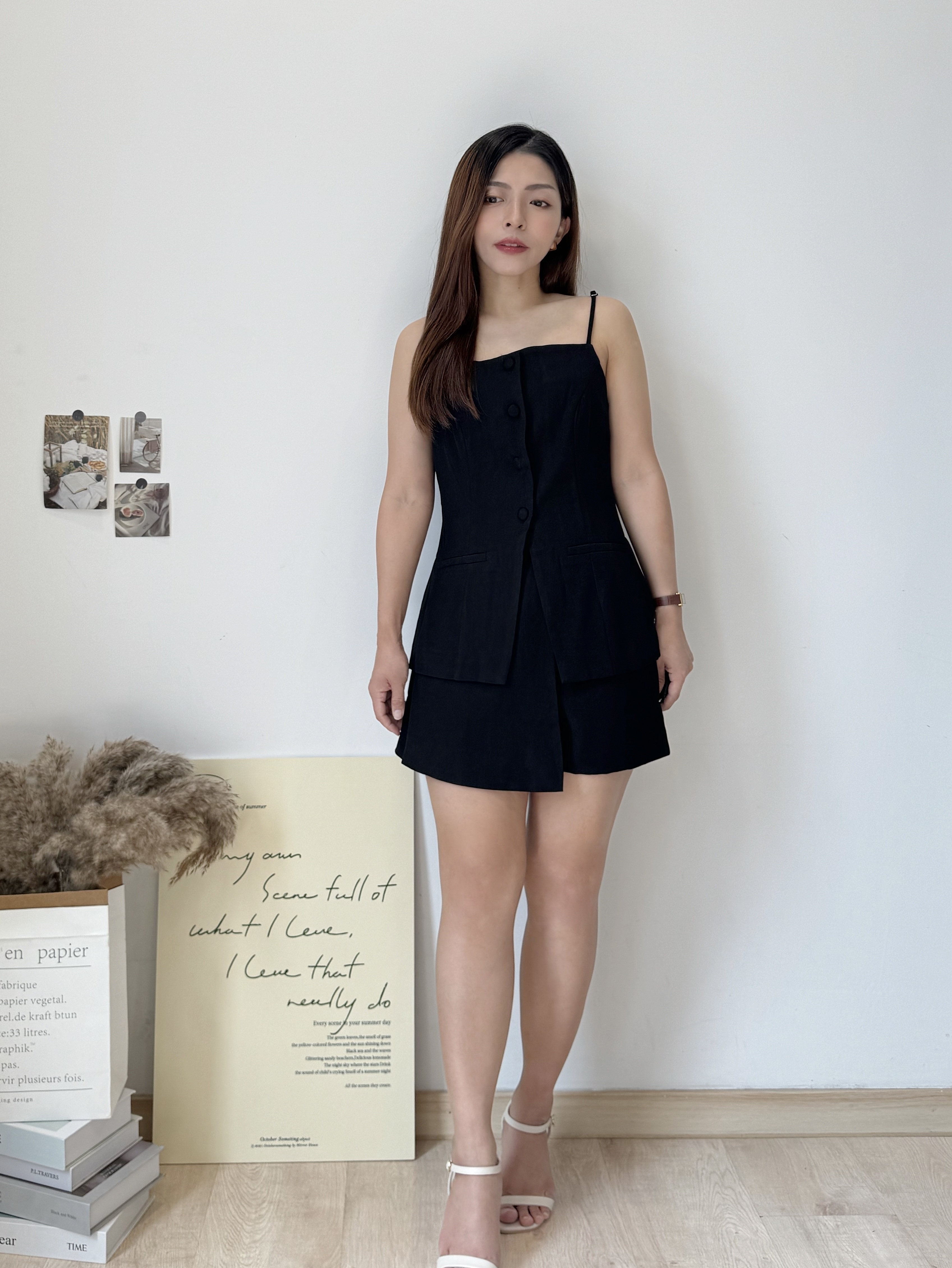 French Tailored Cami Set 法式收腰吊带西装裤裙套装 ( 3 colours )