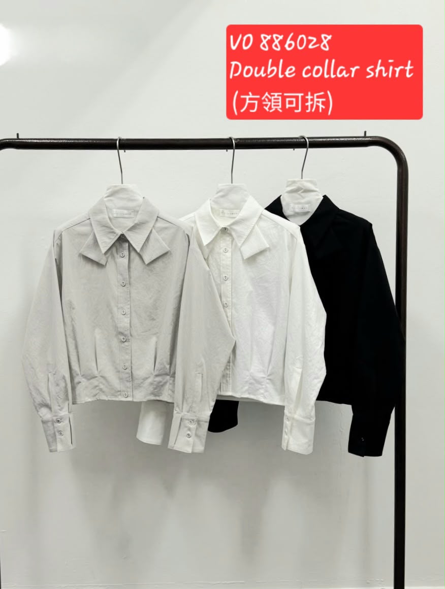 VIL-T886028 DOUBLE COLLAR SHIRT TOP