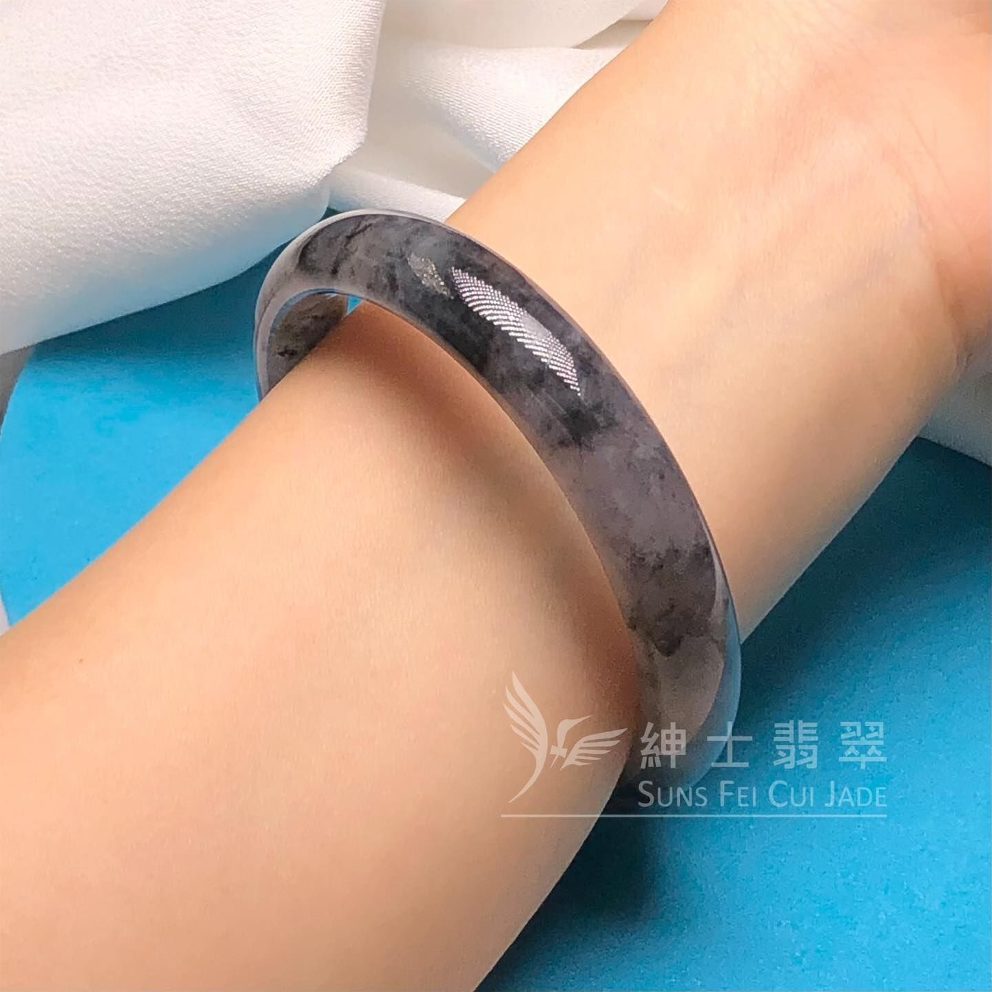 紫底烏雞福鐲54.6mm