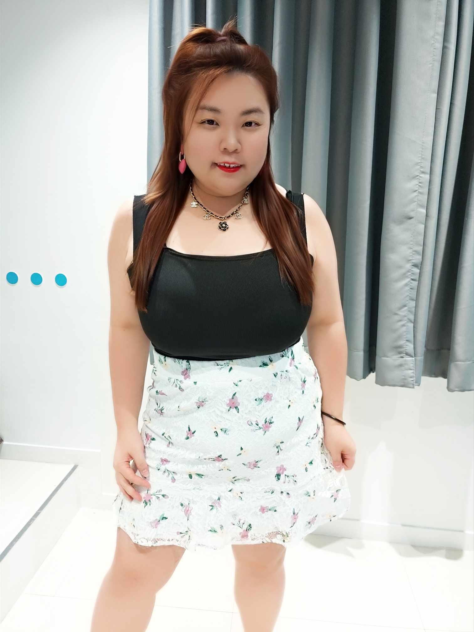 ENF01 C8017 蕾丝花卉拼鱼尾裙