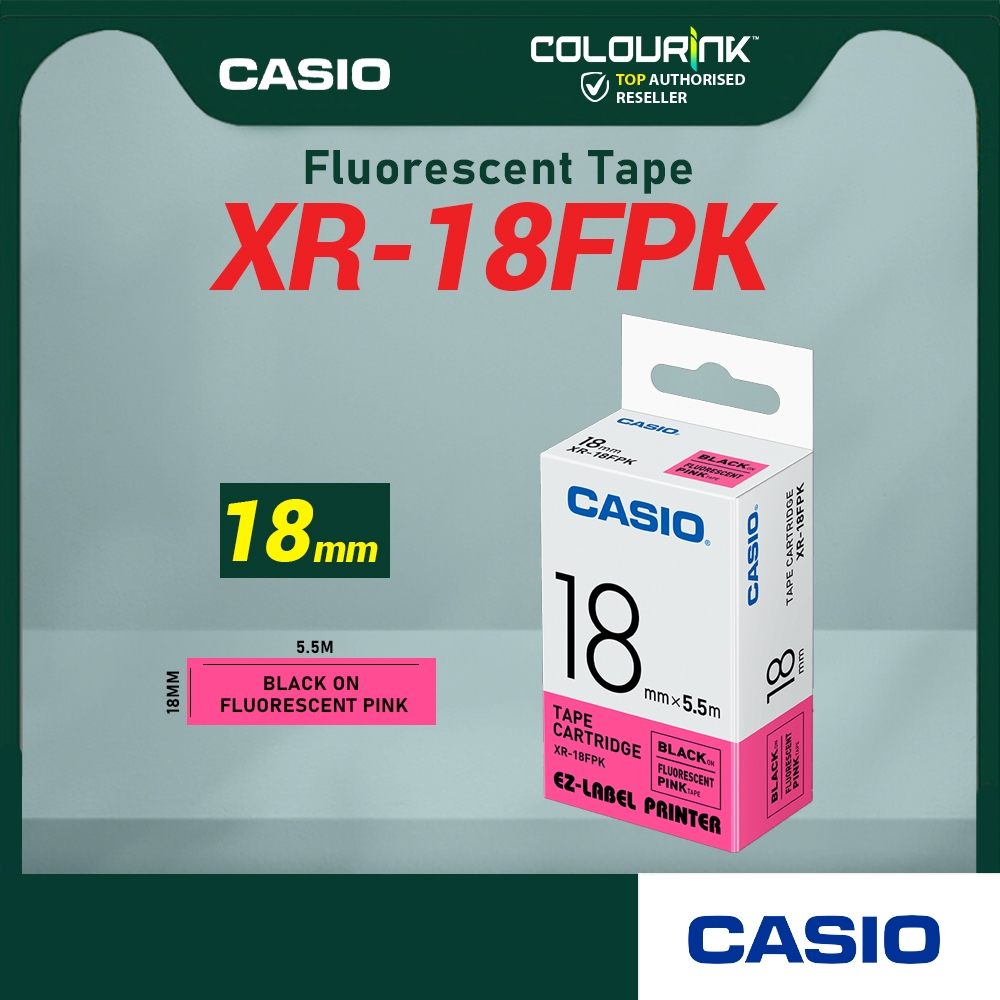 CASIO ORIGINAL GENUINE 18MM EZ LABEL TAPE FOR KL-120 KL-130 KL-820 KL-60 KL-HD1 KL-8400 KL-G2