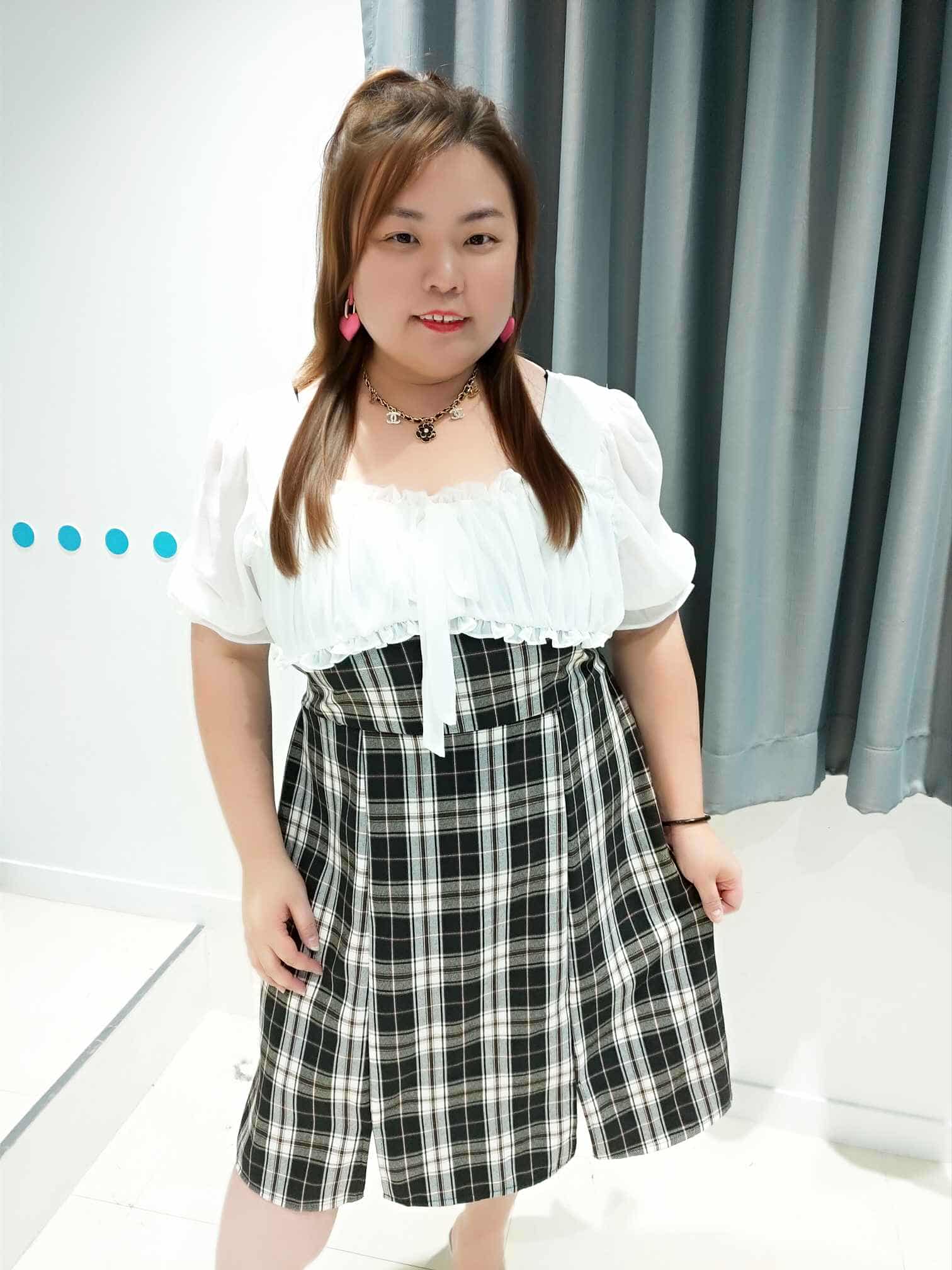 DOD10 拼接邹褶设计连衣裙