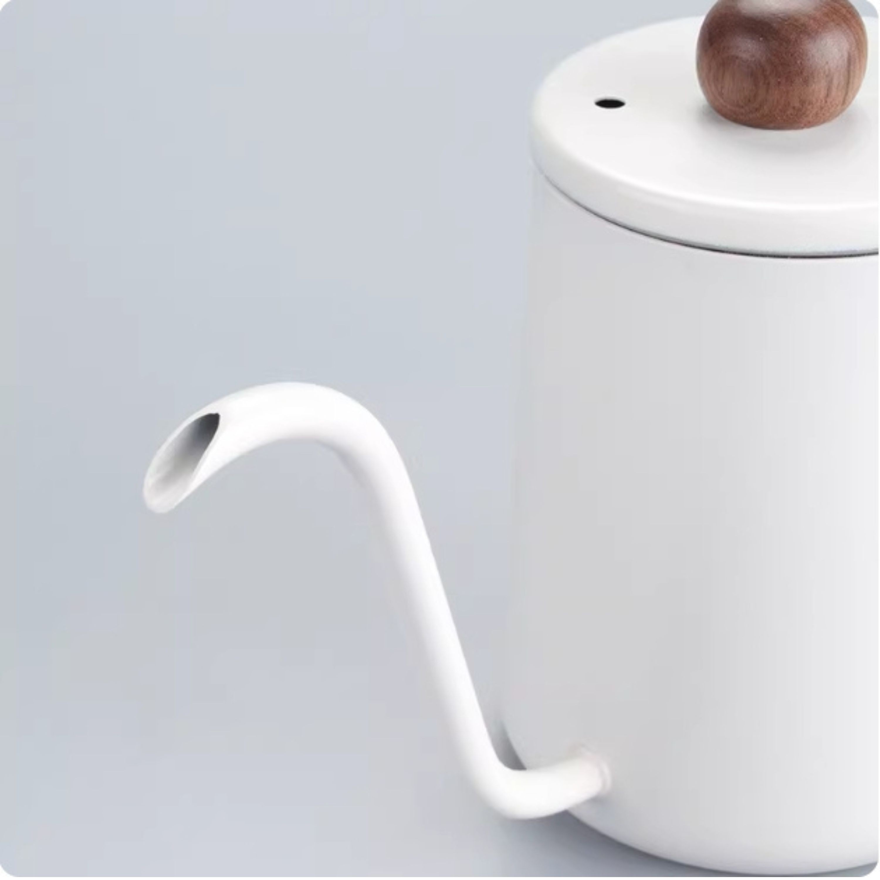Gooseneck Pour-Over Coffee Kettle with Solid Wood Handle 