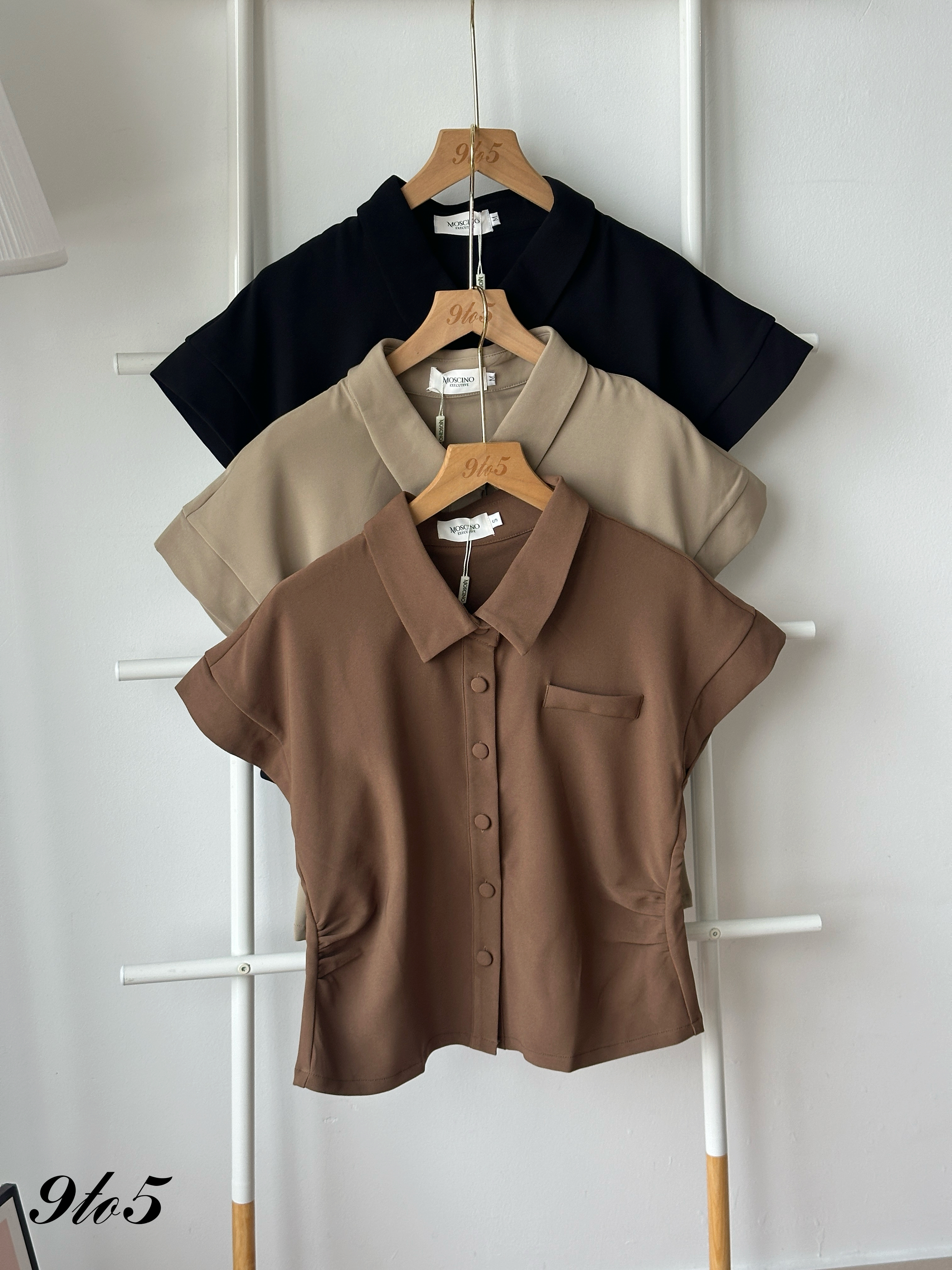 T4412 Cape Sleeve Ruched Shirt - 3 Colors 