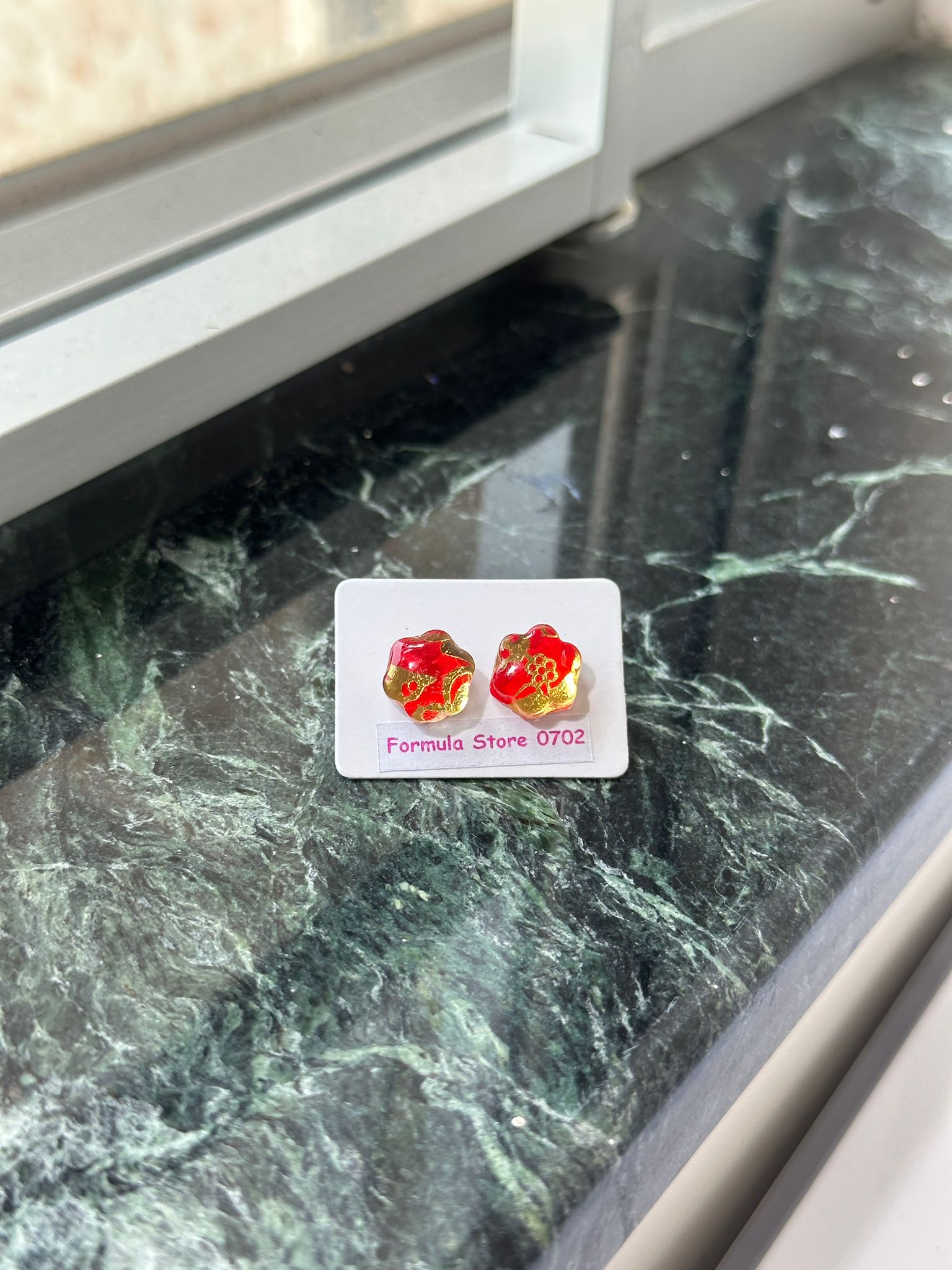 貓咪造型耳環－花花款－利是封圖案