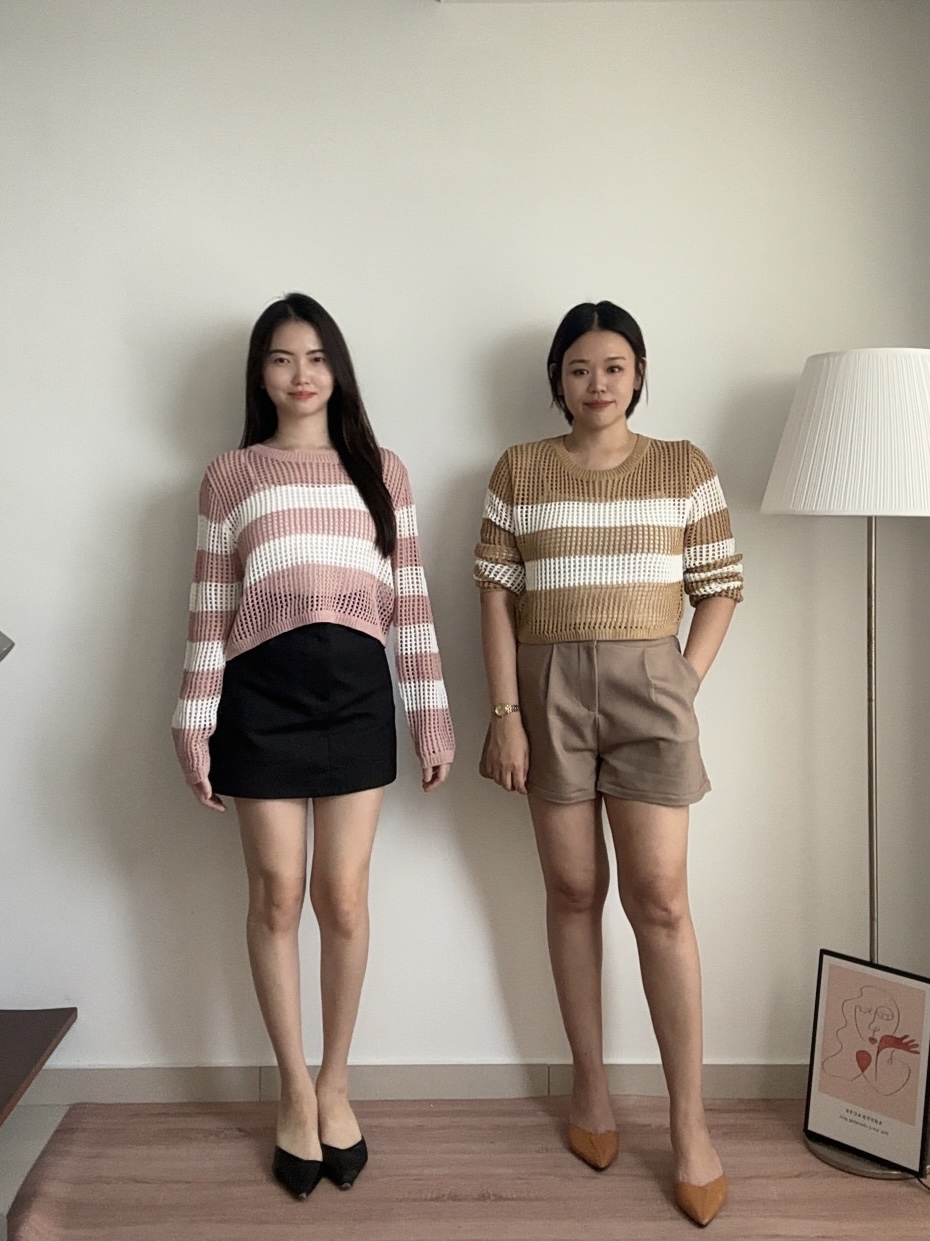 T4446 Long Sleeve Crochet Sweater- 5 Colors 