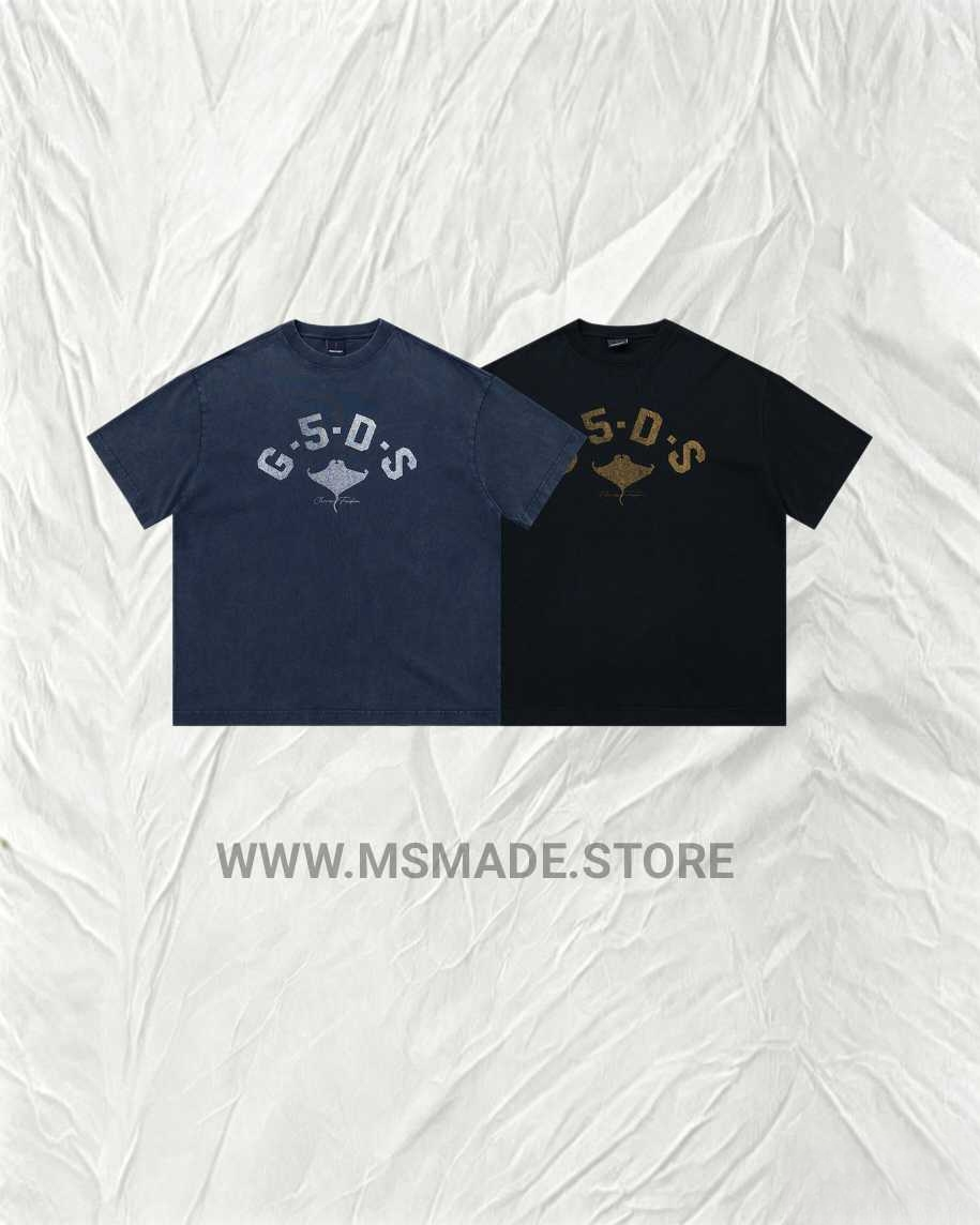 M1316重磅洗水字母Tee