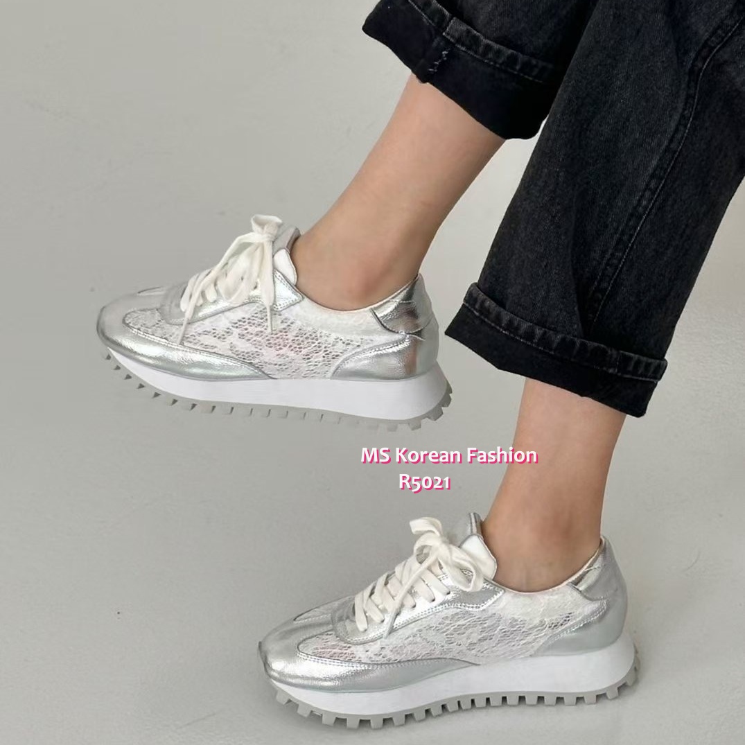 R5021 韓國🇰🇷真皮拼lace波鞋