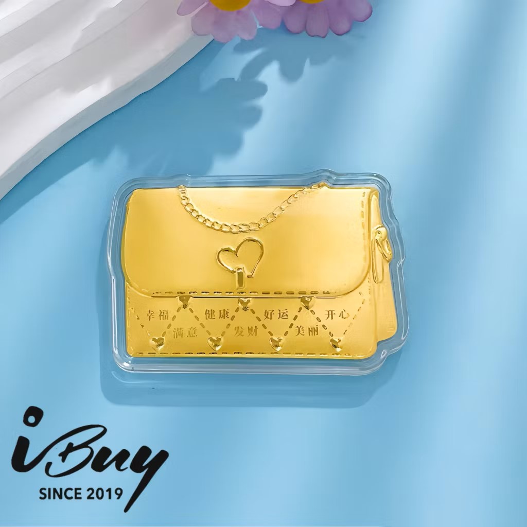 999 GOLD PLATE LUCKY WORDS BAG 999 金 吉言包包