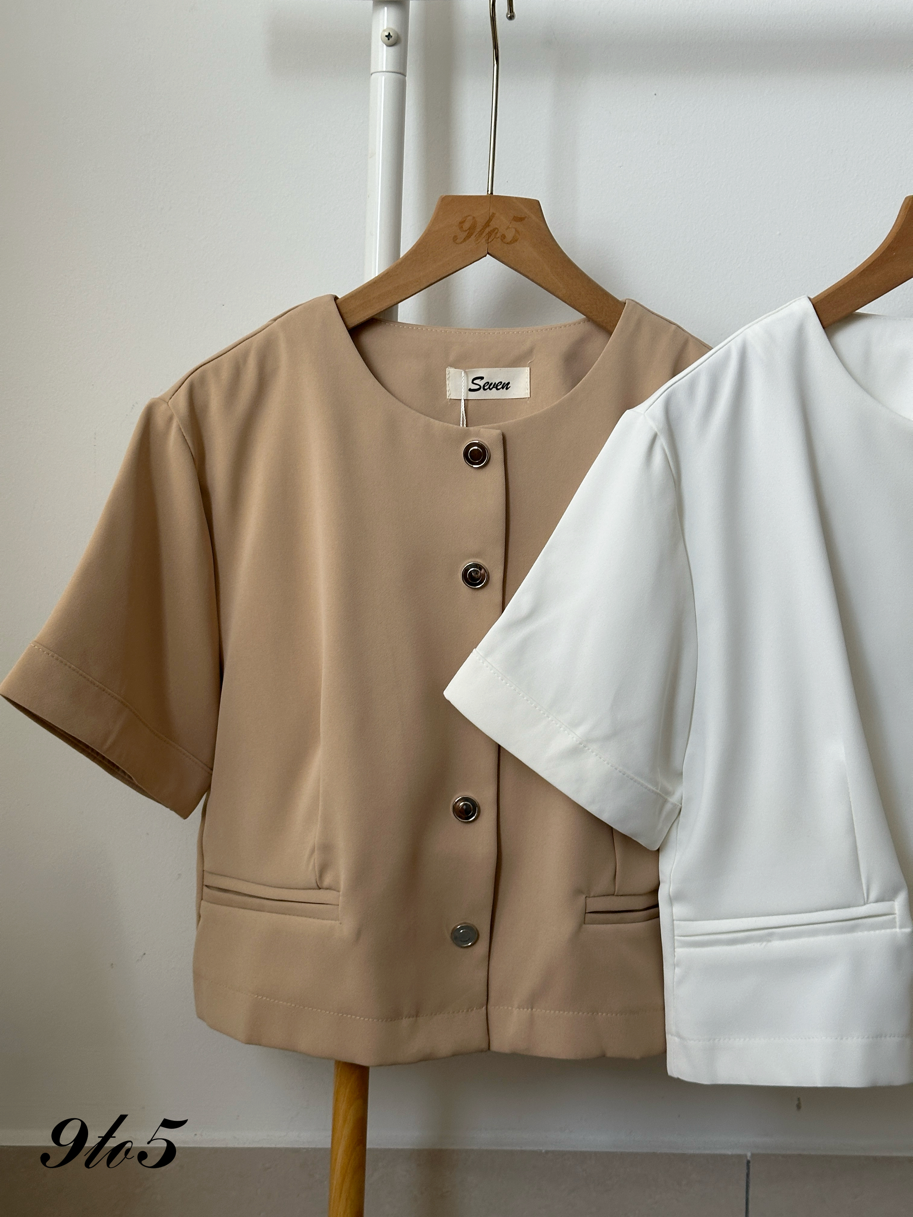 T4226 Short Sleeve Crop Blazer - 4 Colors 