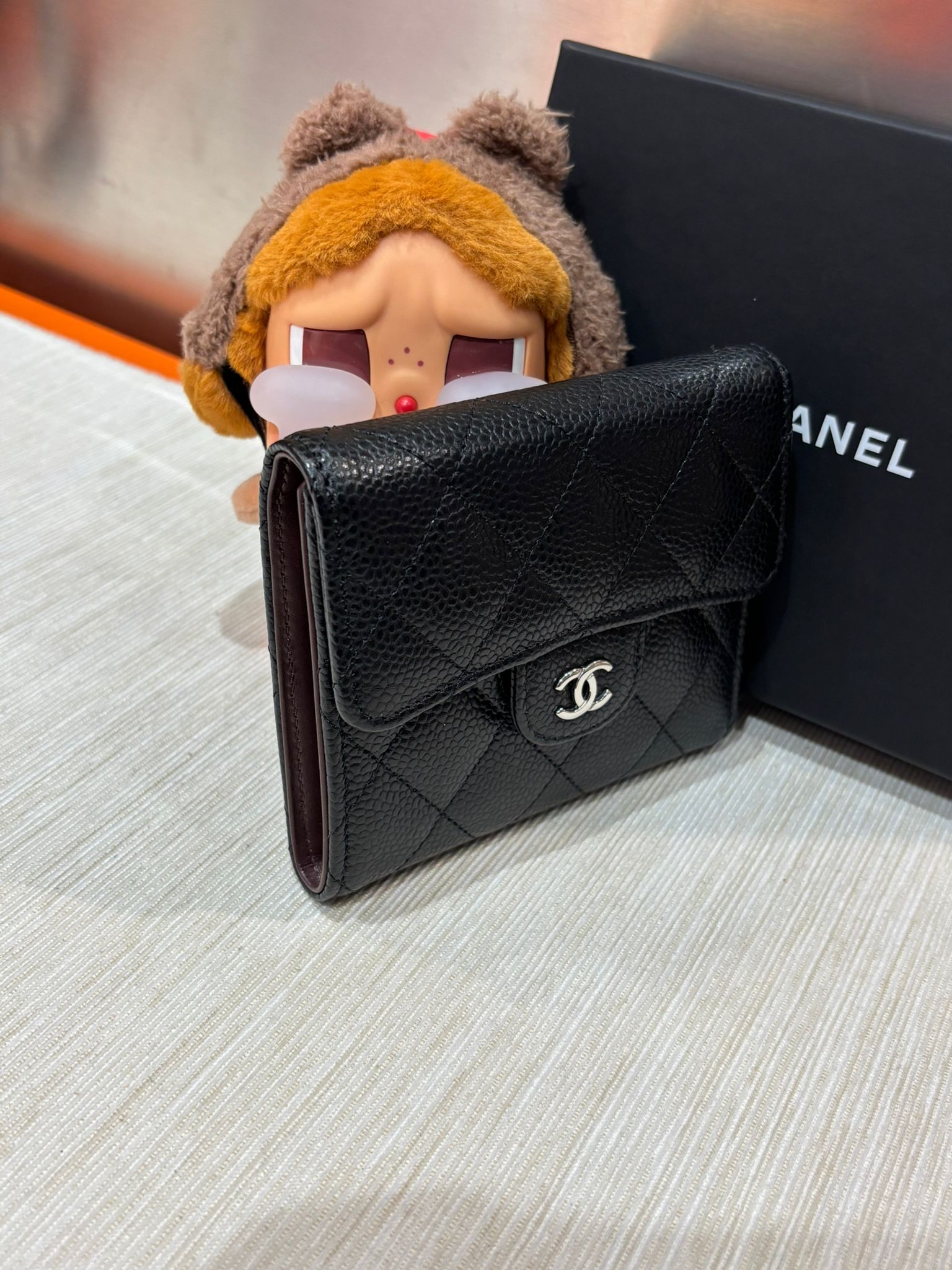 Chanel classic wallet 黑色魚子醬牛皮銀扣經典短銀包100%Authentic,98%new  ✅新款晶片貼✅Dust bag✅ box