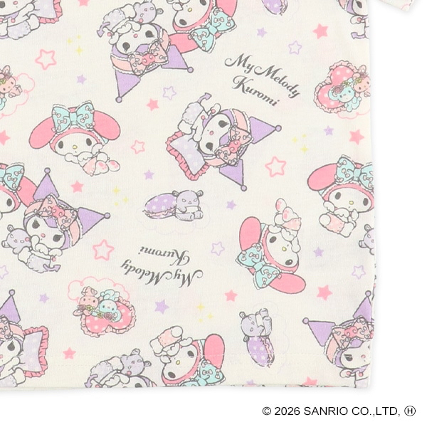 🇯🇵預訂 日本直送🇯🇵清爽材質My Melody Kuromi滿印包腹短袖家居服上下套裝