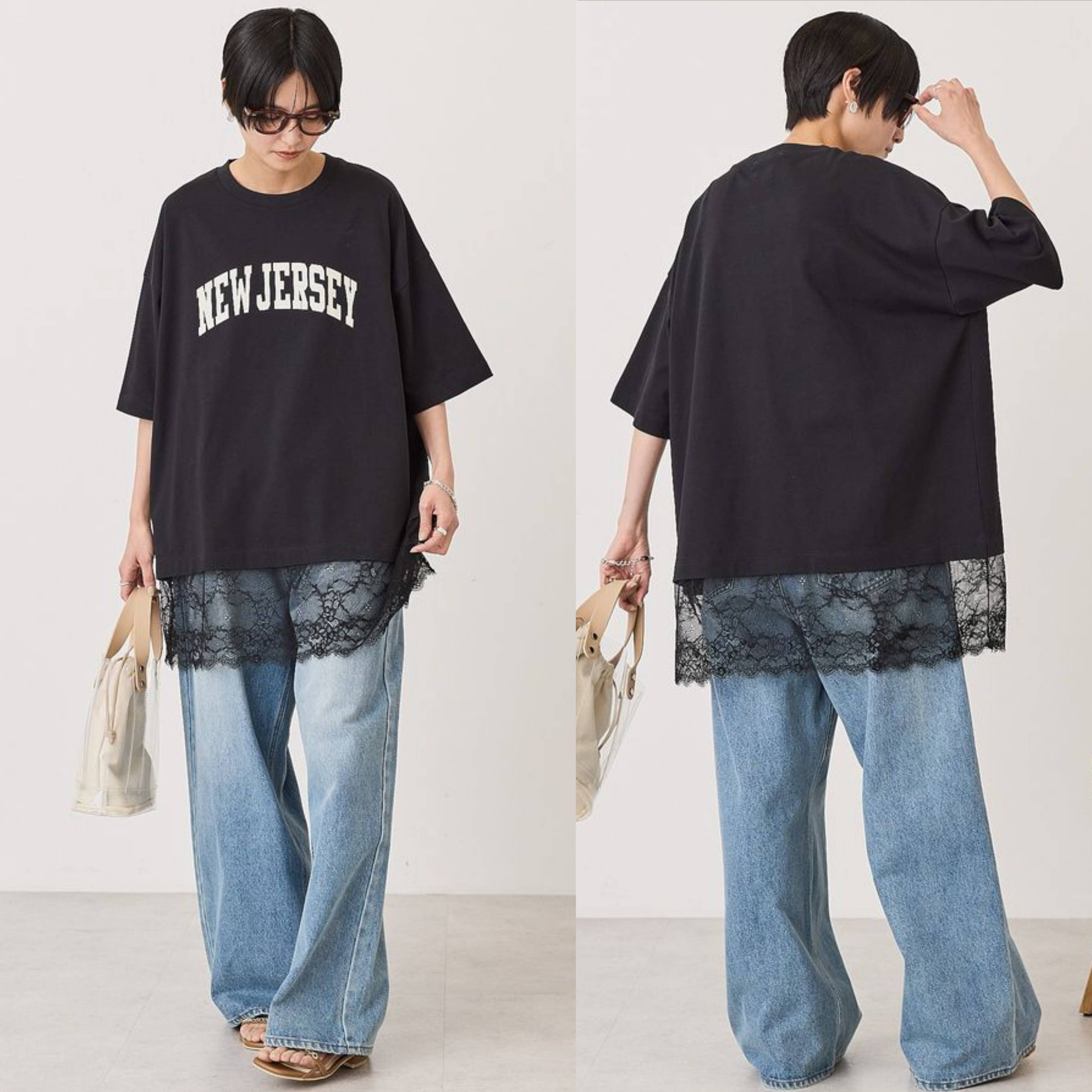【✨️日本🇯🇵 pre-order lace長版tee✨️】 【共3色 | Free Size | 深灰 / 米白 / 黑色】