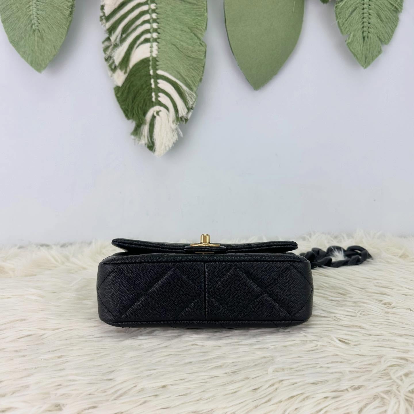 CHANEL🤍PRE OWNED 24p Funky Match 黑金荔枝皮 晶片款 2024年全套有單🖤