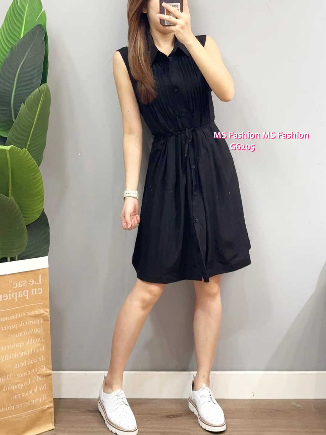 G6206 韓國🇰🇷反領背心連身裙