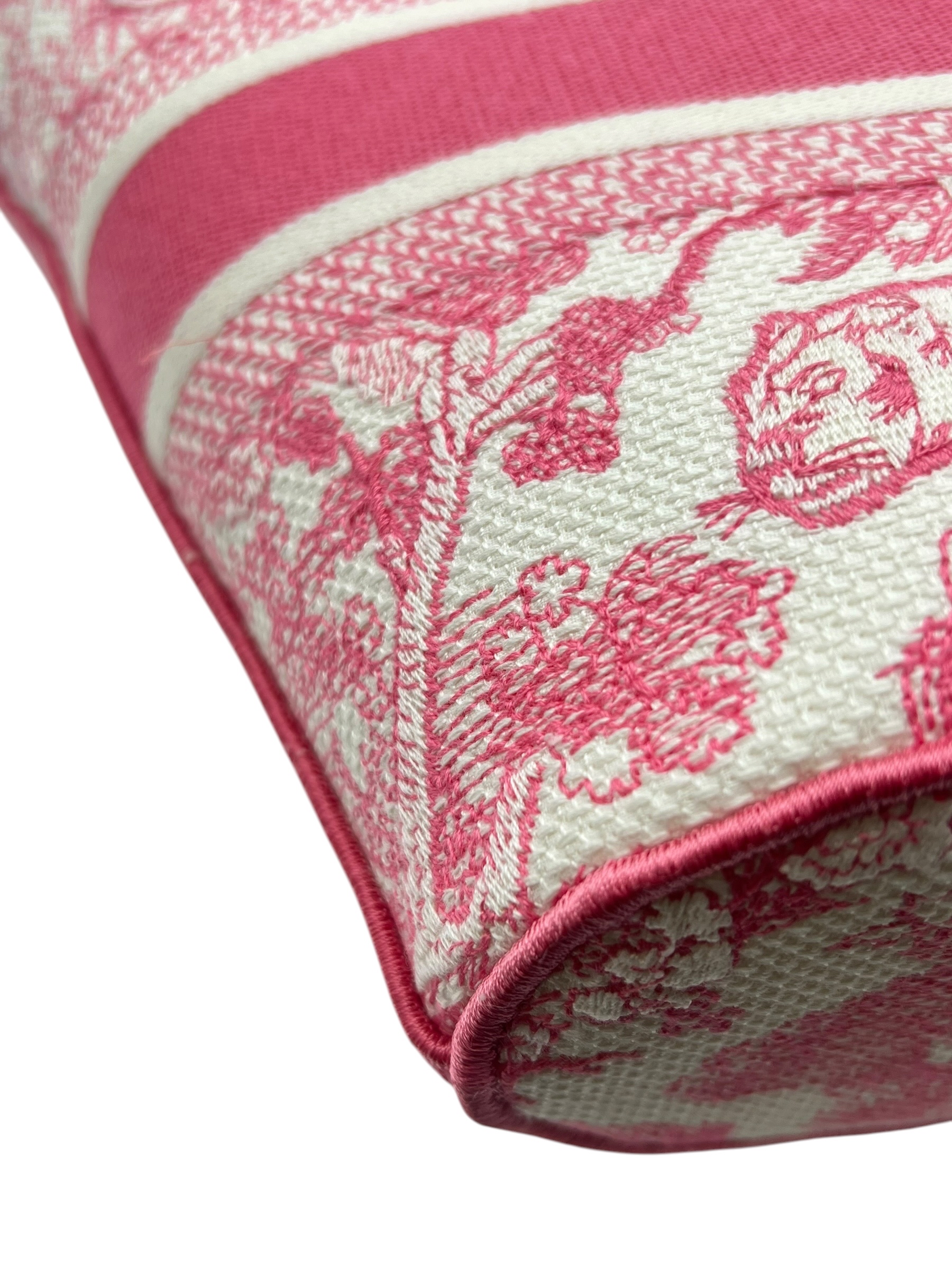 Unused Item DIOR Canvas Embroidered Dioriviera Toile De Jouy Panier Chapeau Tote Peony Pink / Product Code: 26060701