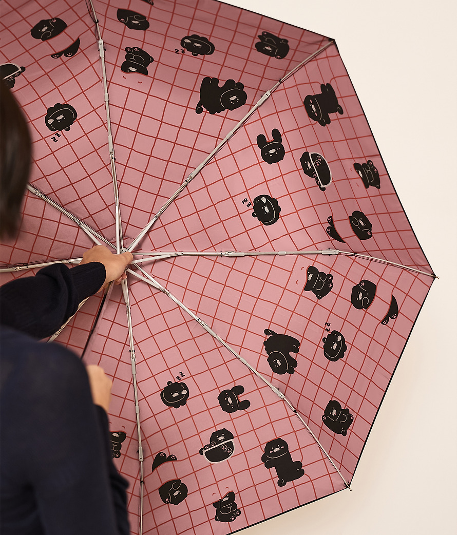 黑色 春植 縮骨遮 連收納袋