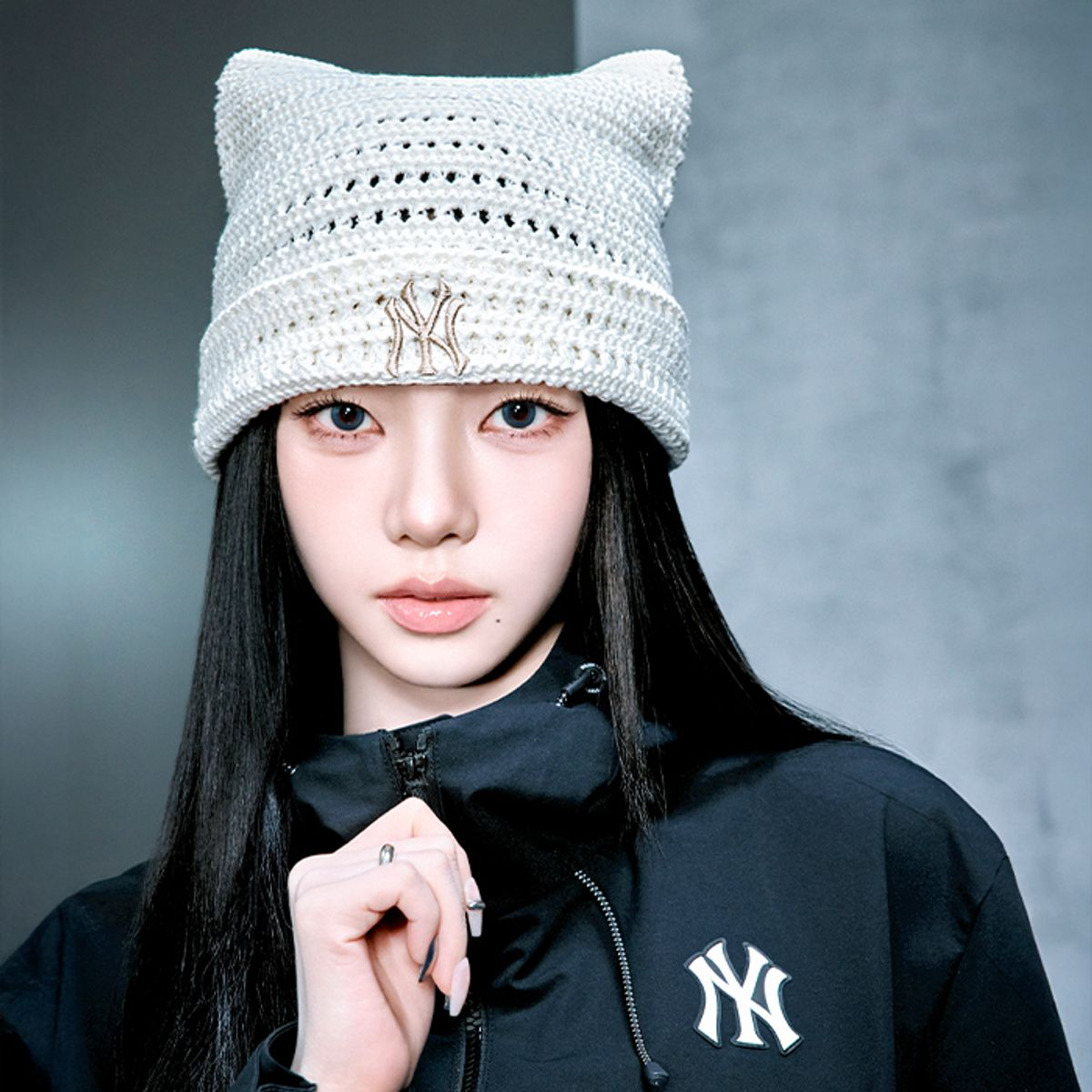 [aespa KARINA x MLB] Summer Plush Cat Beanie (3種)