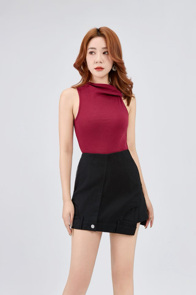 1214231 Tailored Asymmetrical Skort
