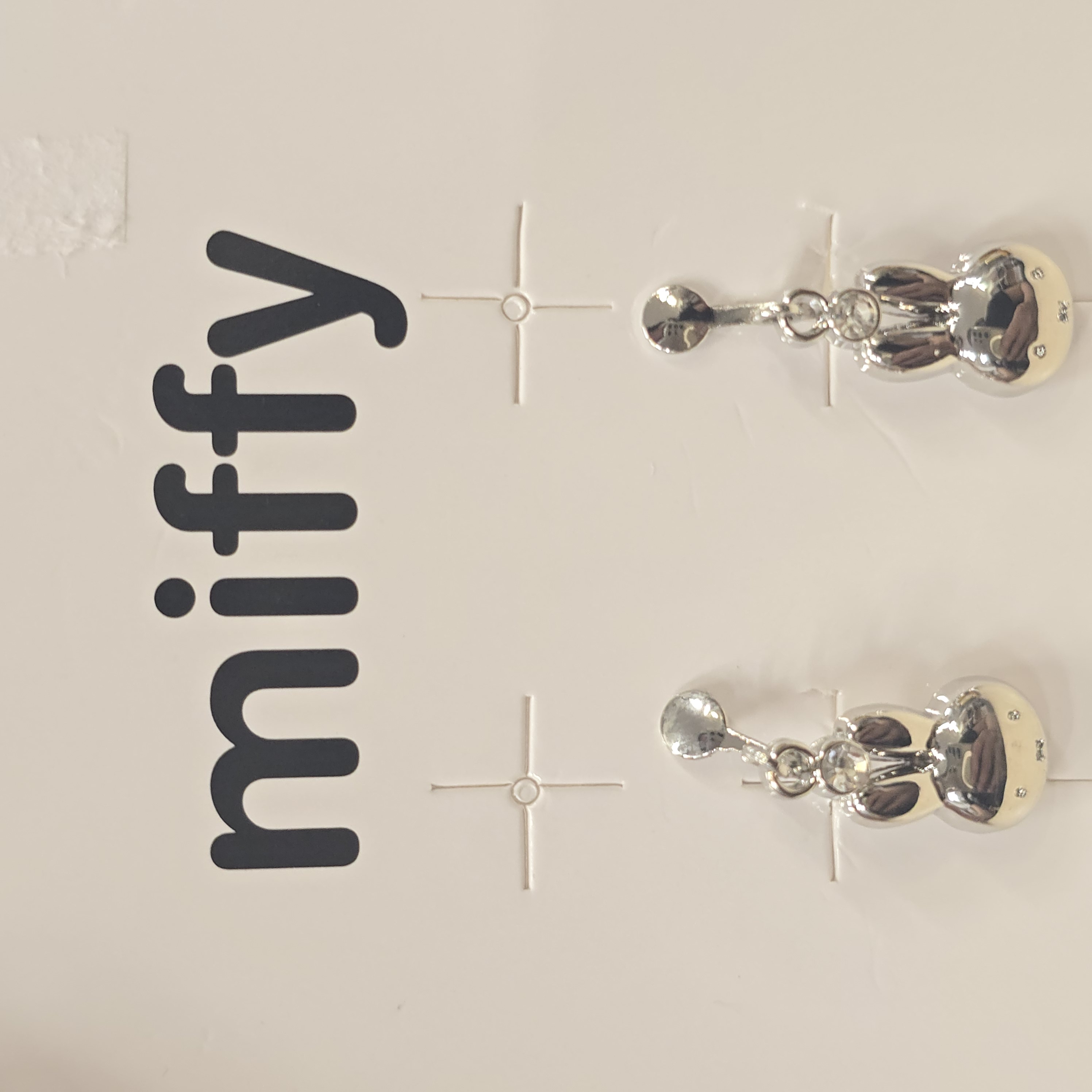miffy 銀色 夾耳 耳環  MF47233