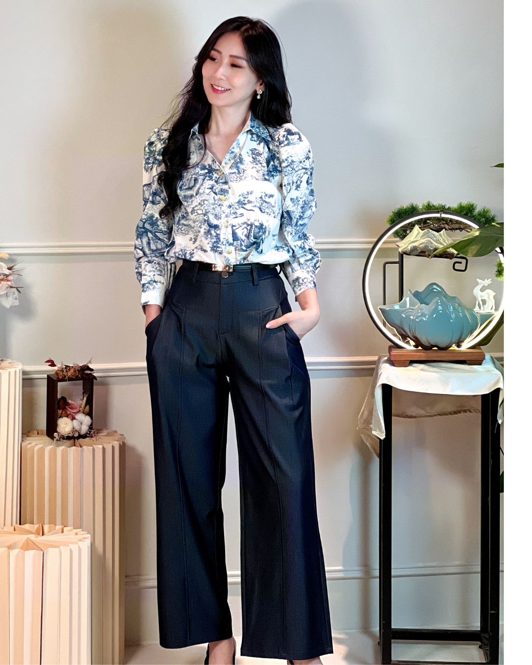 5111 Heloise Long Sleeve Chiffon Blouse