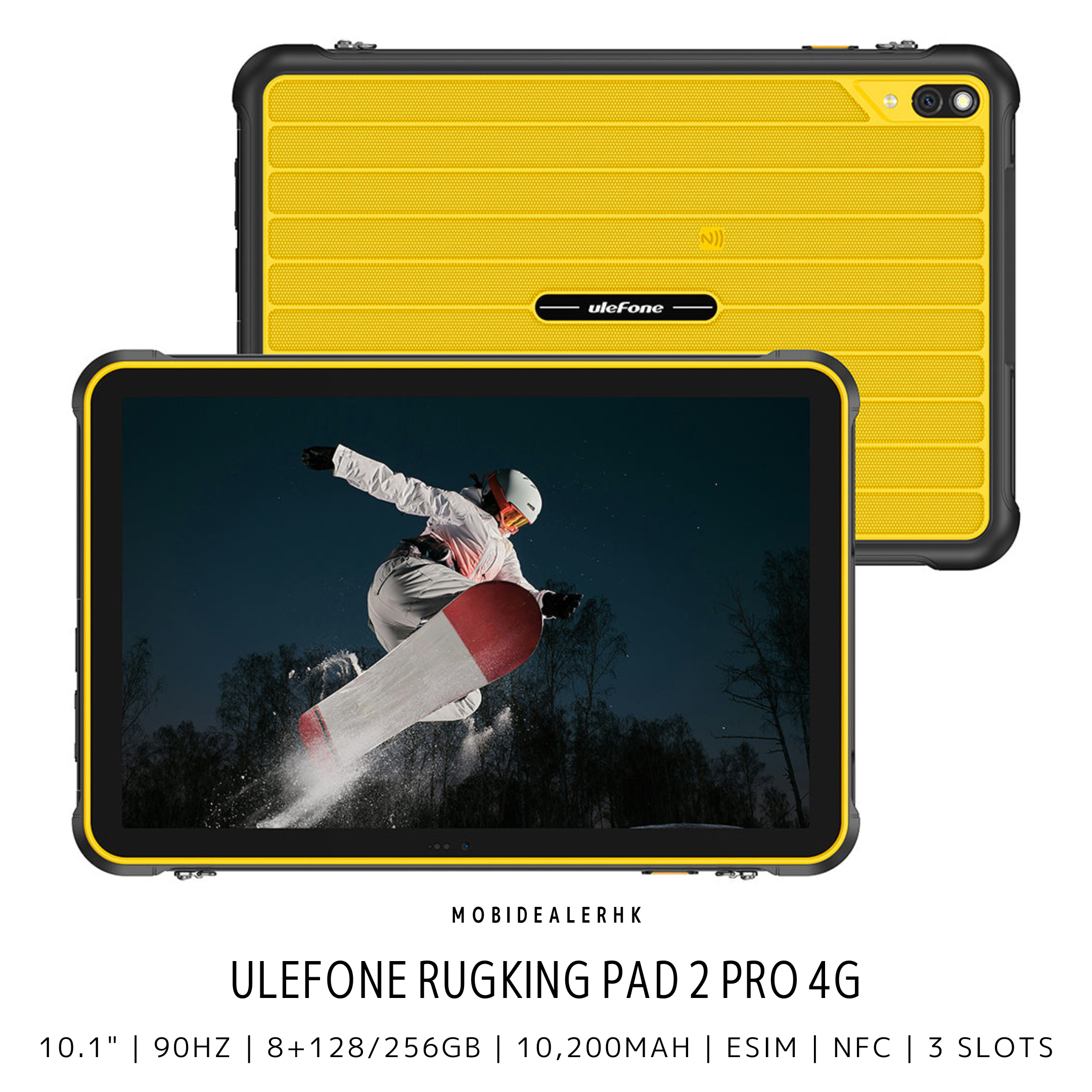 Ulefone RugKing Pad 2 Pro | 歐樂風 RugKing Pad 2 Pro | 4G | 三防平板電腦 | 10.1" | 90Hz | 8+128/256Gb | 10,200mAh | eSIM | NFC | 3咭槽