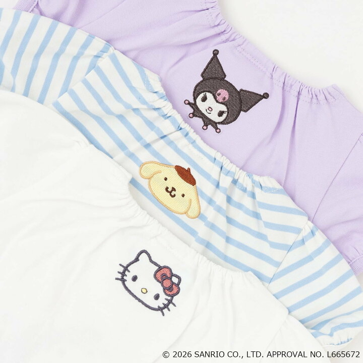 🇯🇵預訂 日本直送🇯🇵Petit Main x Sanrio系列三色人物賞櫻刺繡貼花短袖上衣