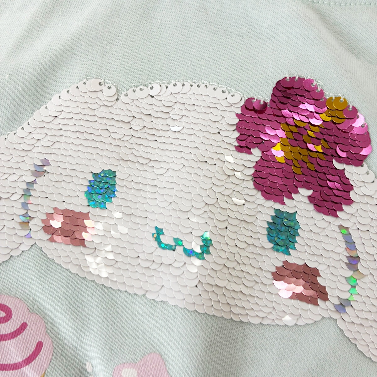 🆕【⭐訂購⭐】  日本直送🌀#Sanrio 閃閃珠片荷葉袖 tee🌀[PLDA-0026] [260417]