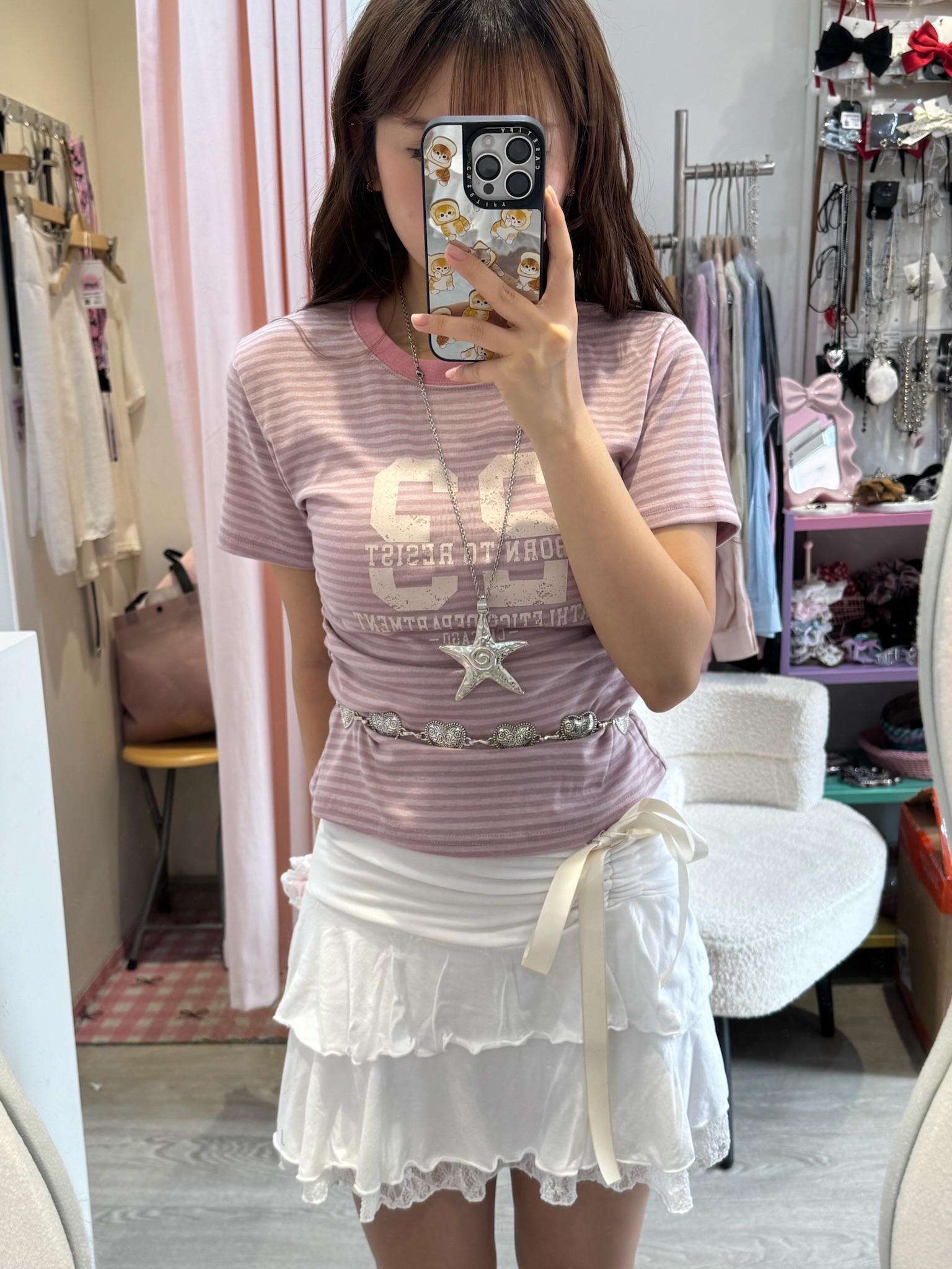 韓國23間條修腰top