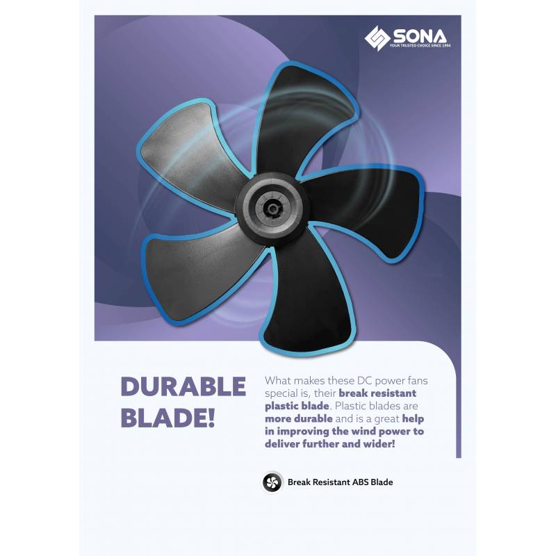 SONA 20” Remote DC Power Stand Fan SSO 6669DCP