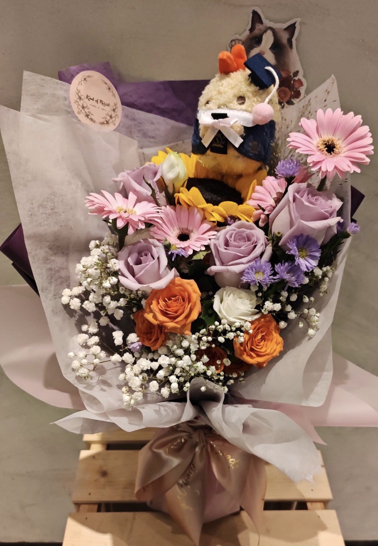 畢業小雞花束