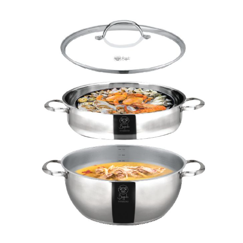 34328S/28cm萬用鍋6L(附蒸籠)