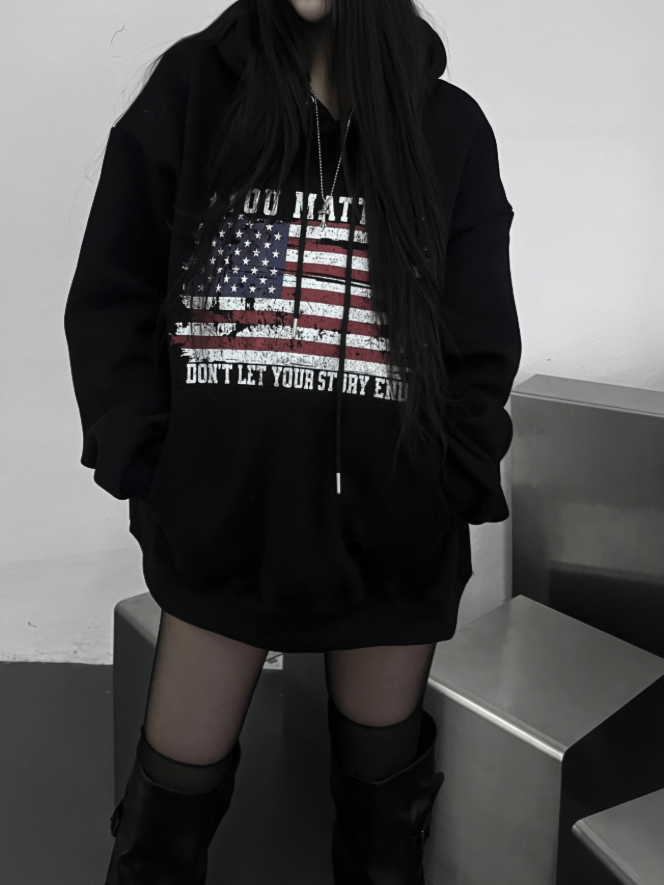 American Flag Oversized Hoodie(Unisex)