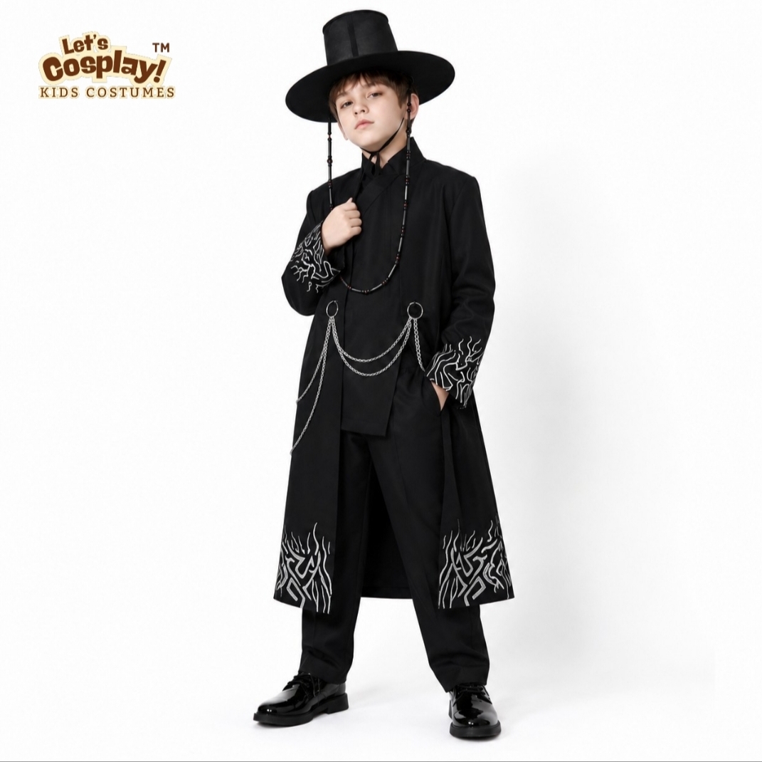 Demon Hunters Saja Boy Jinu costume kid 獵魔女團振宇服裝兒童 Soda Pop表演服  香港現貨 Lets Cosplay