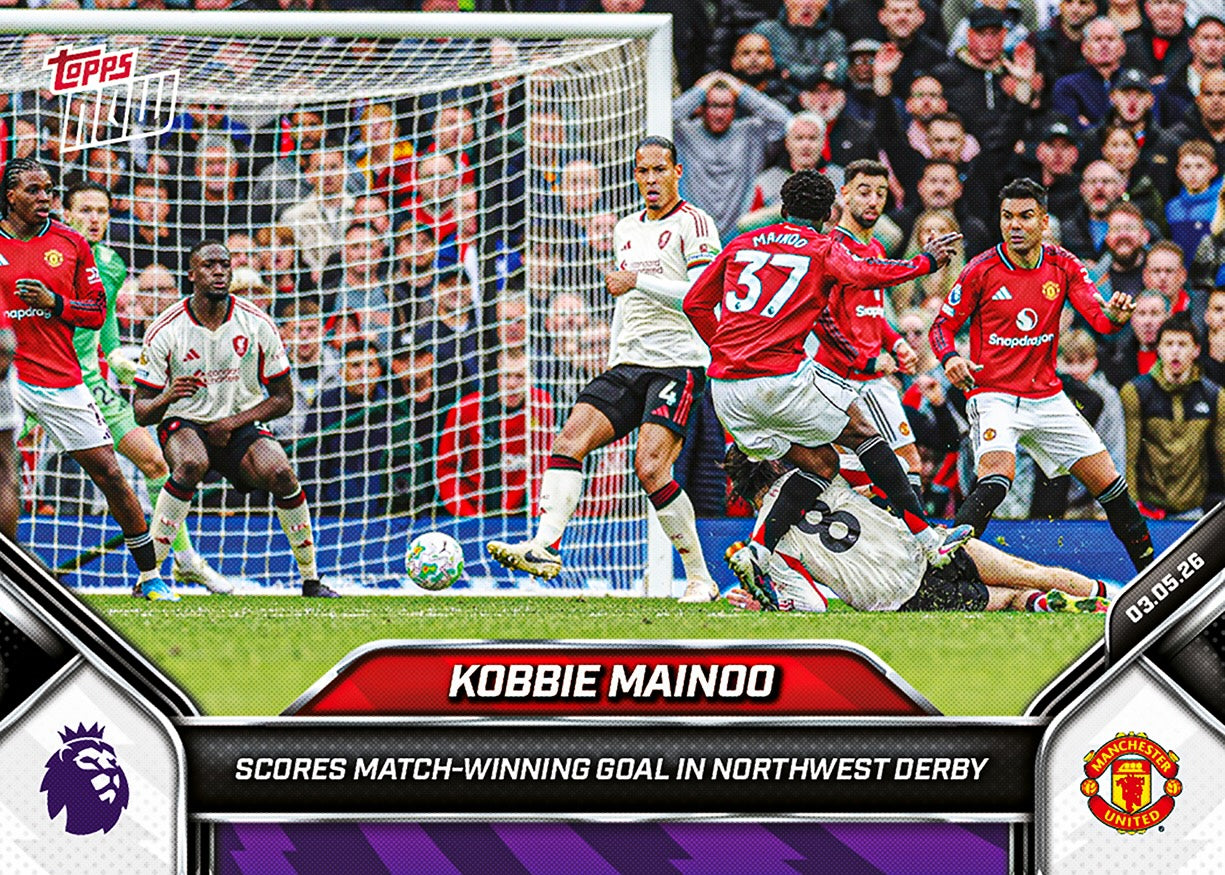 Kobbie Mainoo - 2025-26 Premier League Topps NOW® #186 Manchester United 紀念卡｜PR 1,801