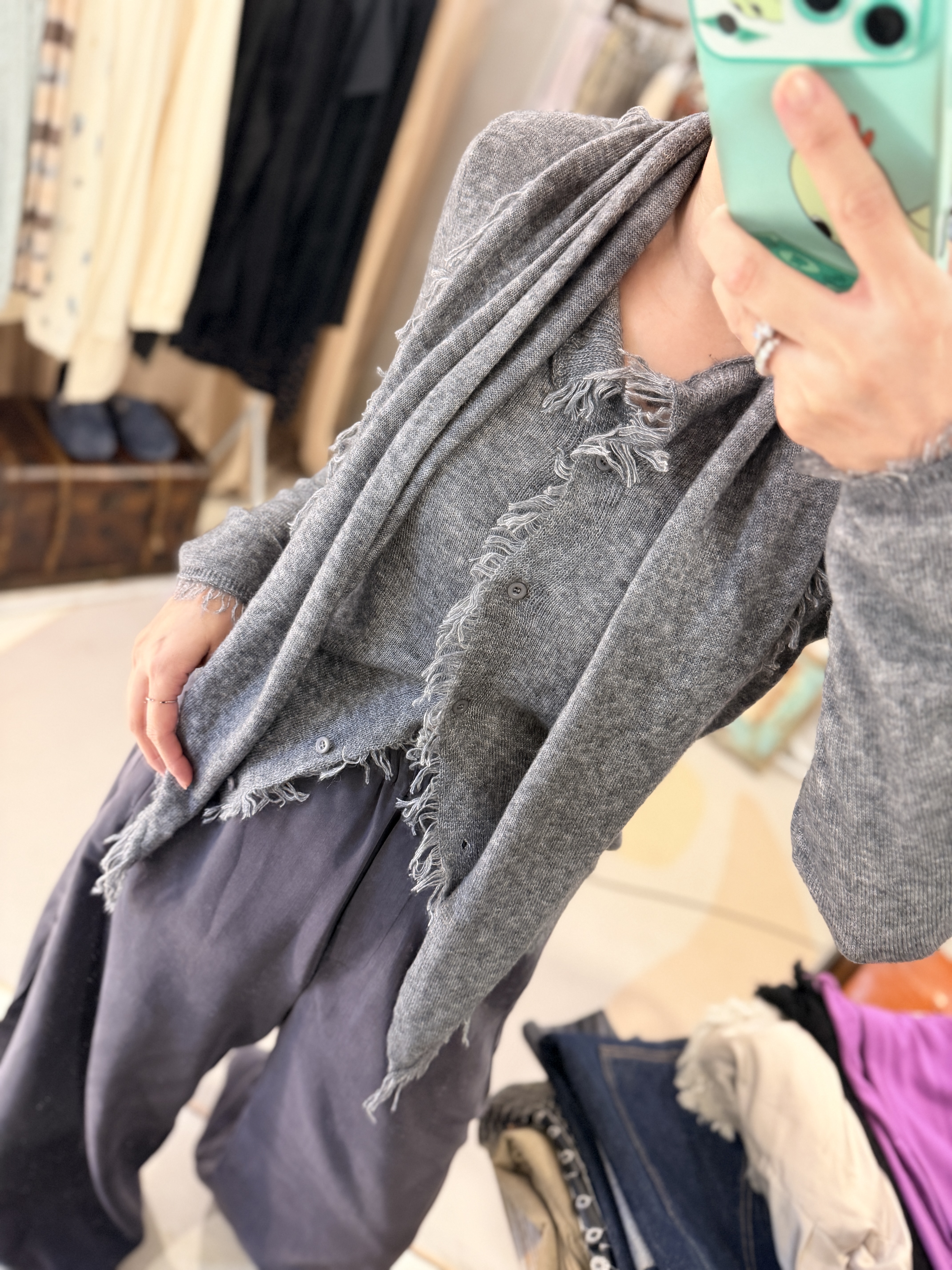 Fringe cardigan set