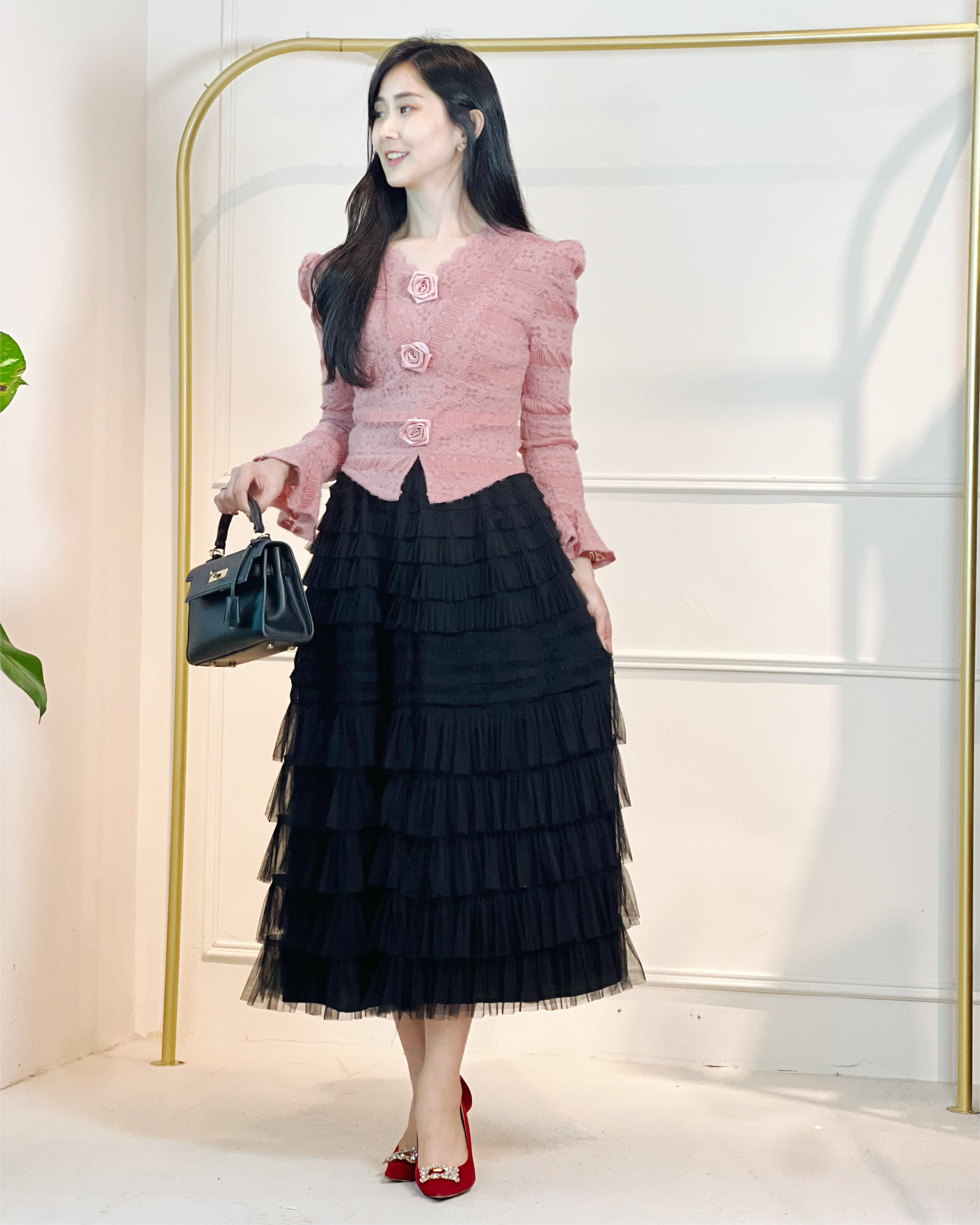 5076 Camille Vintage Lace Top