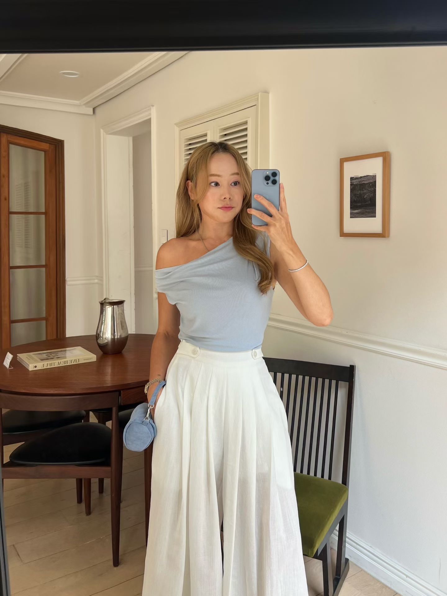 B9 圓領口抓皺柔滑背心