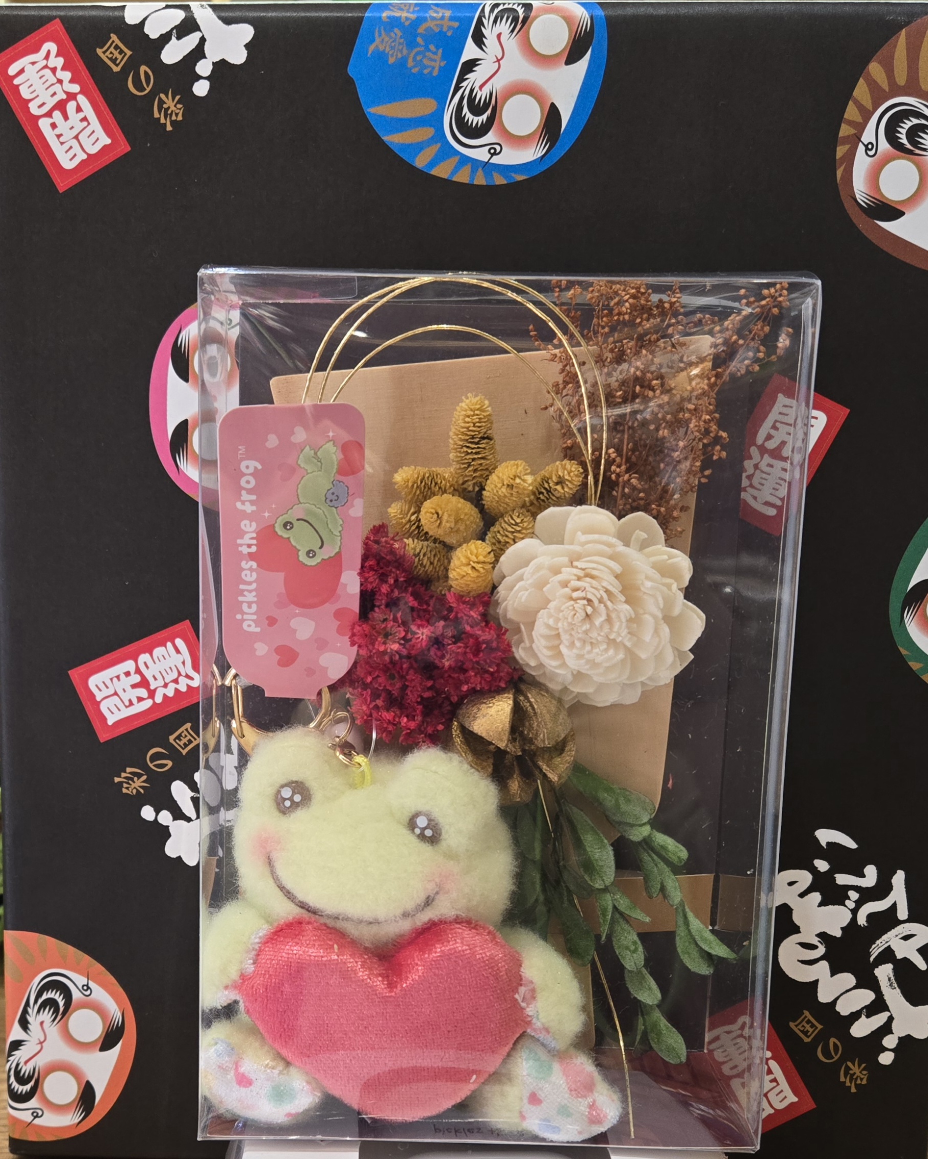 Pickles情人節系列淺綠色掛飾襯日本製再生花禮盒送禮佳品