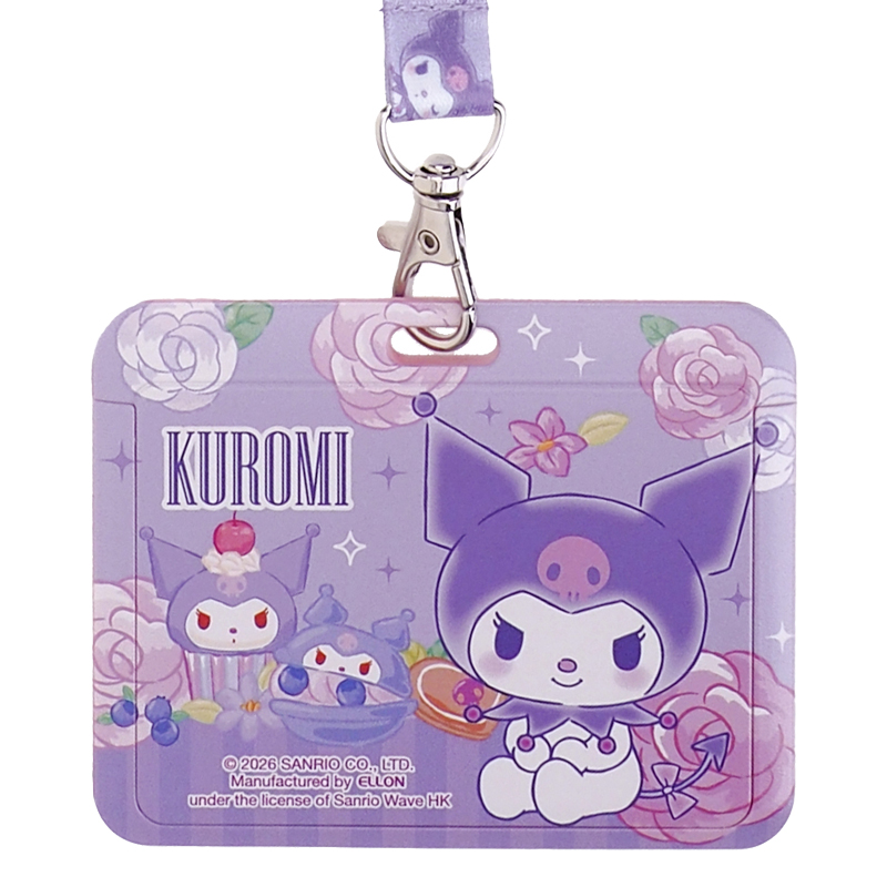 Kuromi Plastic Card Holder w/ Neck Strap 証件套連頸繩 (橫向)