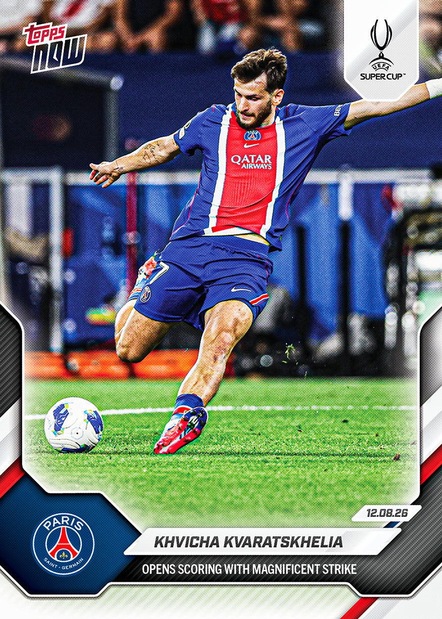 Khvicha Kvaratskhelia - 2026/27 UCL Topps NOW® #3 UEFA Super Cup 入球卡【團購】