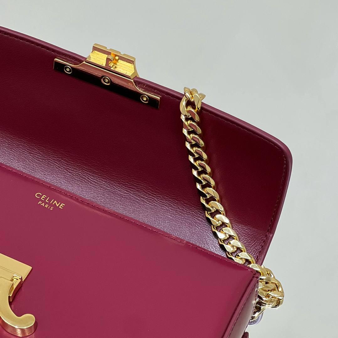 🔥大货实拍图 𝗖𝗘𝗟𝗜𝗡𝗘 ♥ 𝗧𝗥𝗜𝗢𝗠𝗣𝗛𝗘链条腋下包 型号：197993 尺寸：20.5*11.5*4cm