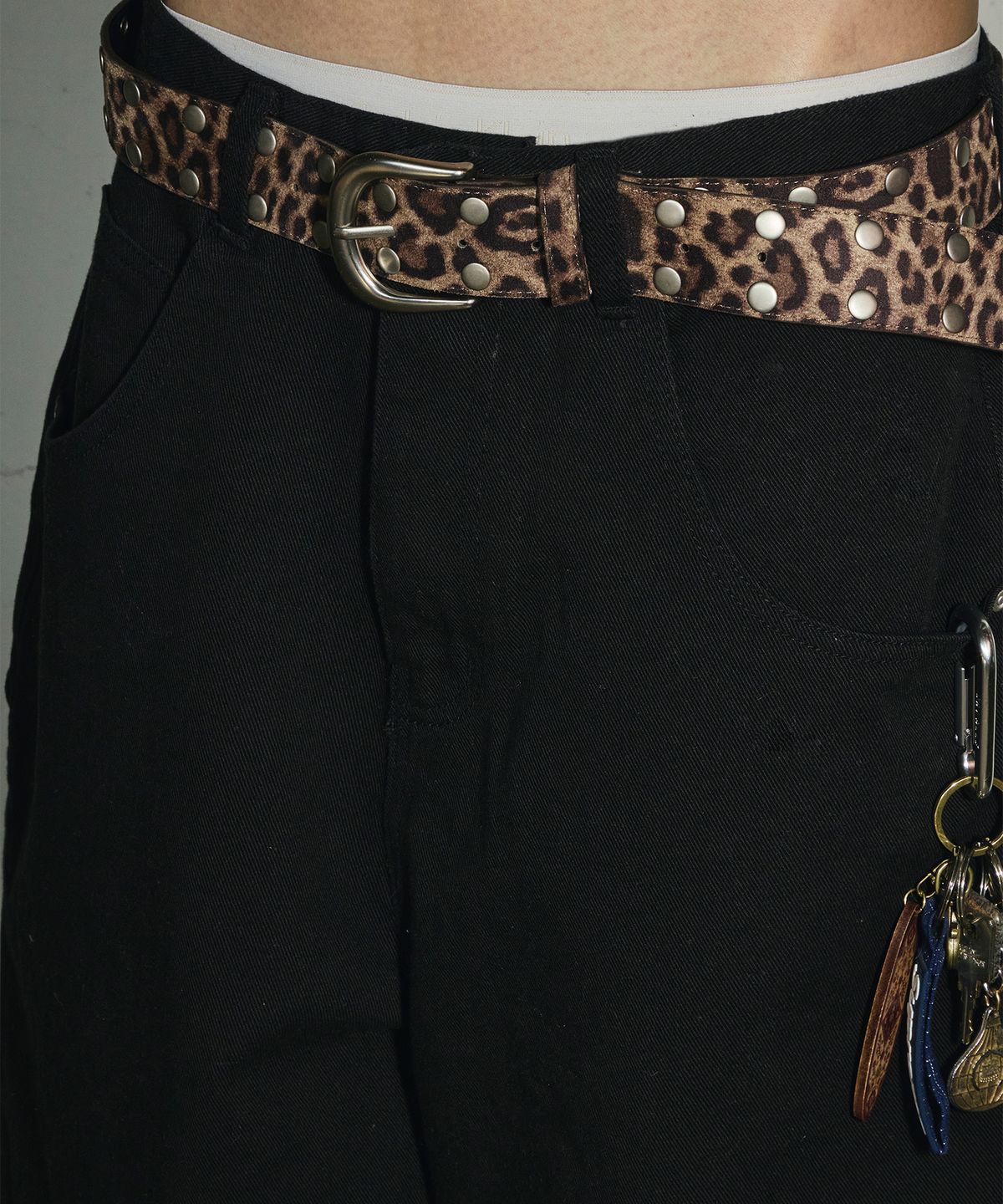 🇰🇷訂購｜SCALLYWAG 26SS｜Double stud belt  LEOPARD 