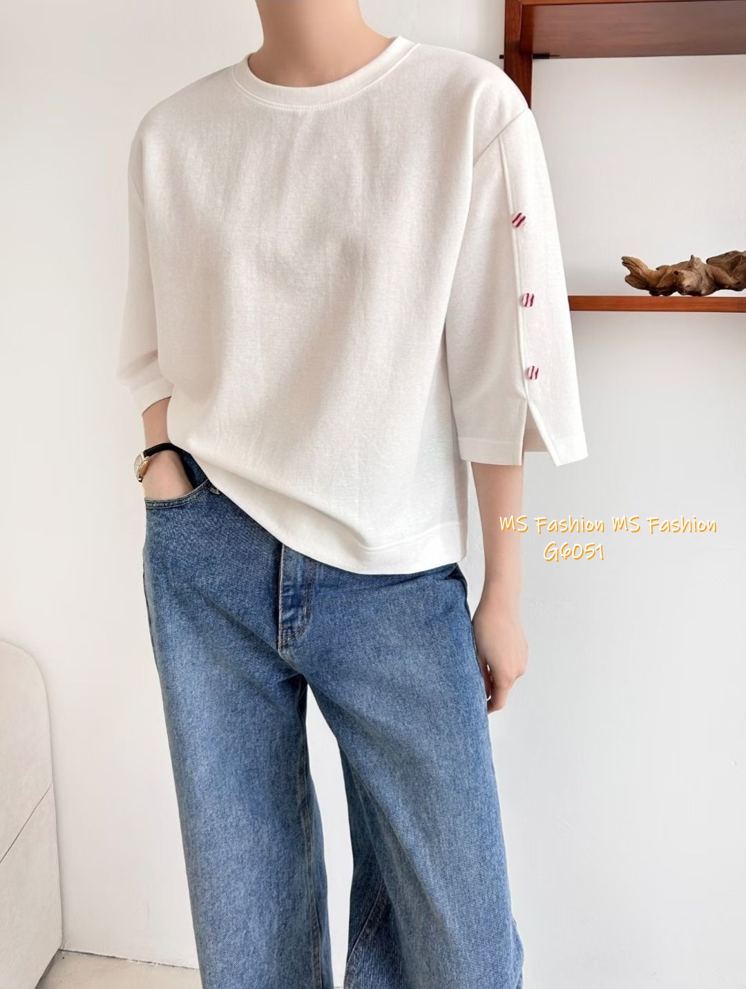 G6051 韓國🇰🇷特色袖鈕top