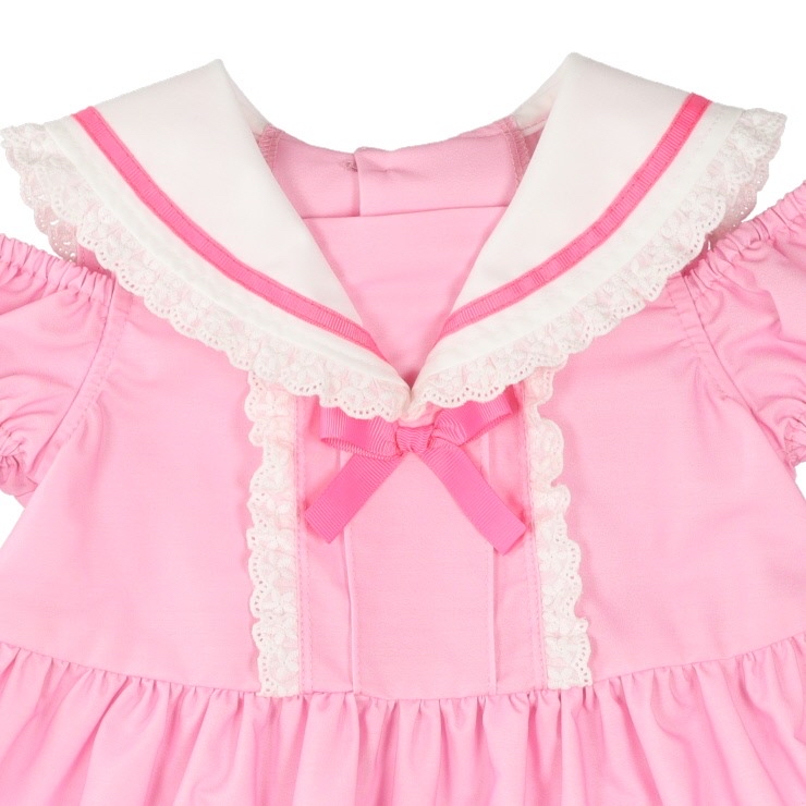 🇯🇵限時預訂 日本直送🇯🇵美人魚印花荷葉邊水手領露肩連身裙