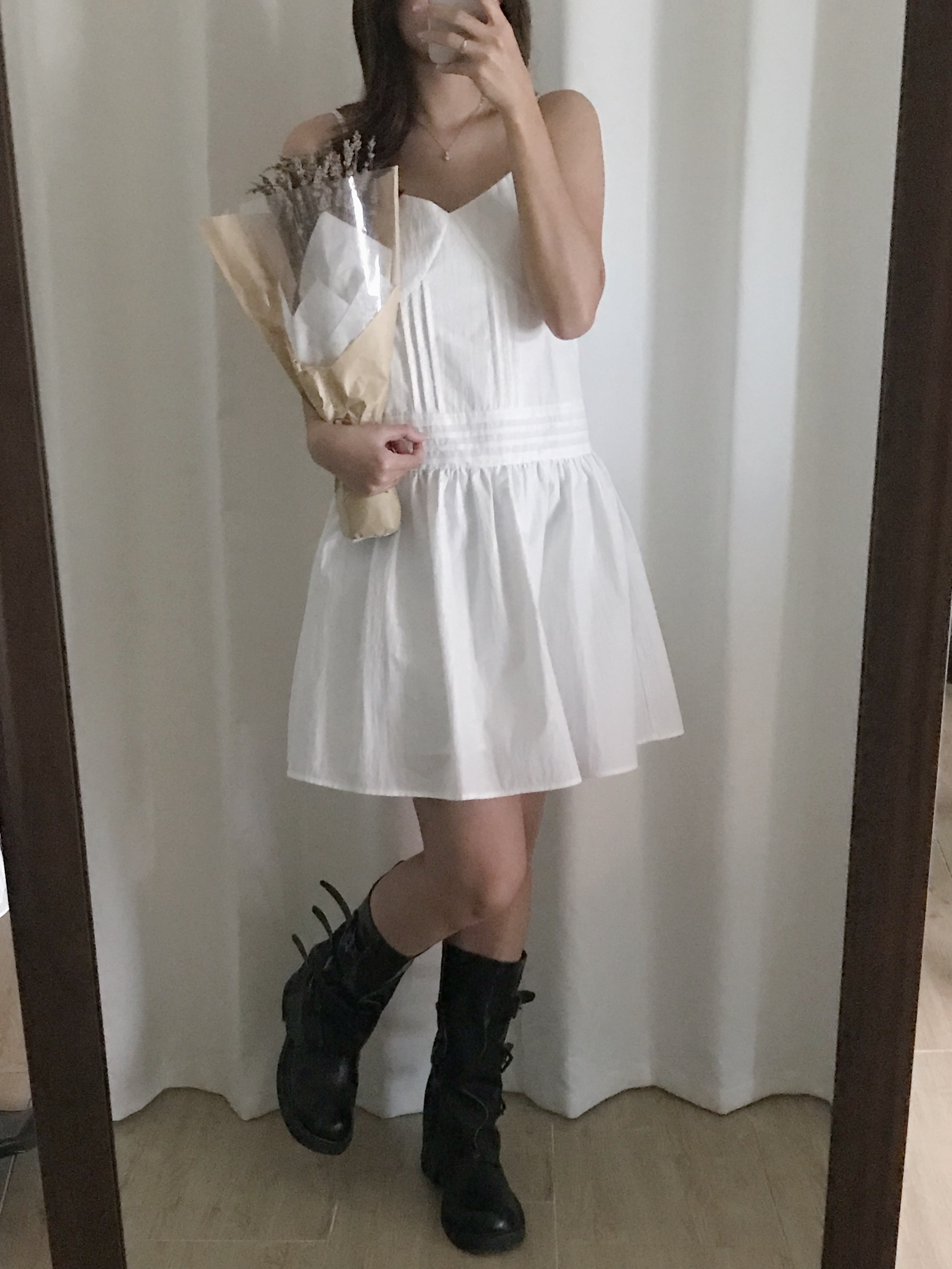 氣質壓褶吊帶連身裙(兩色入)